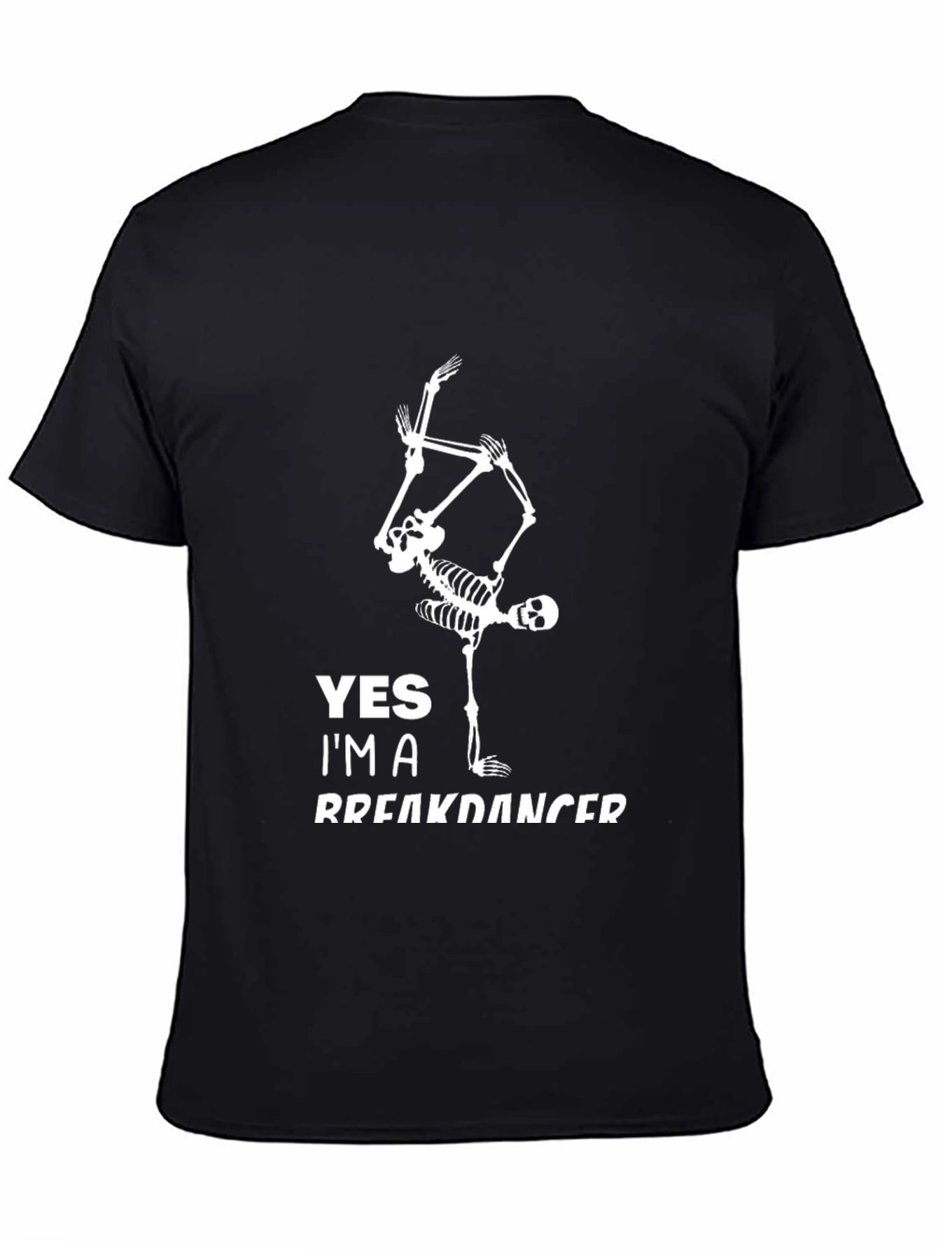 Skeleton Breakdancer Graphic Tee - Cool Black T-Shirt