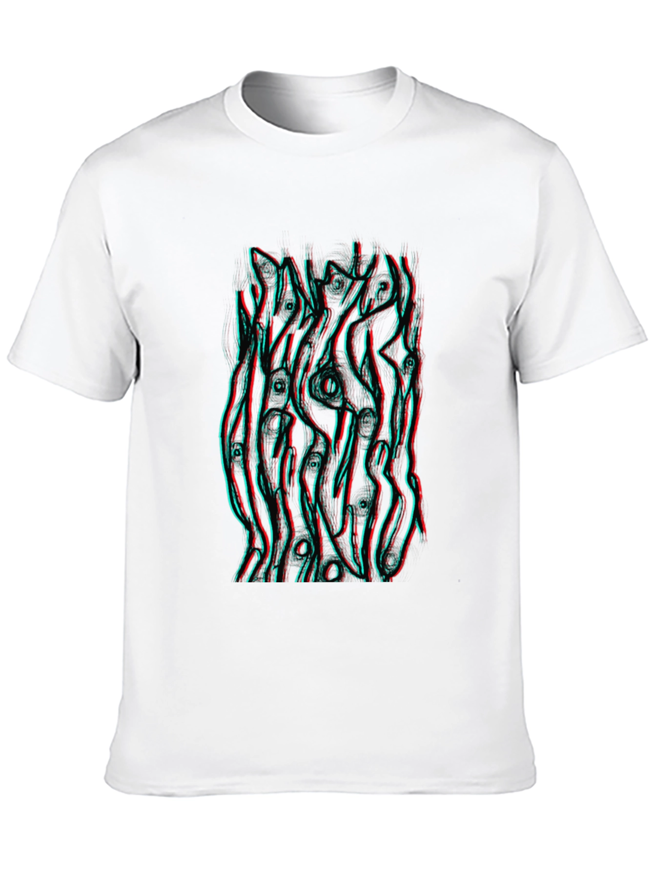 Abstract 3D Style Graphic Tee - Black