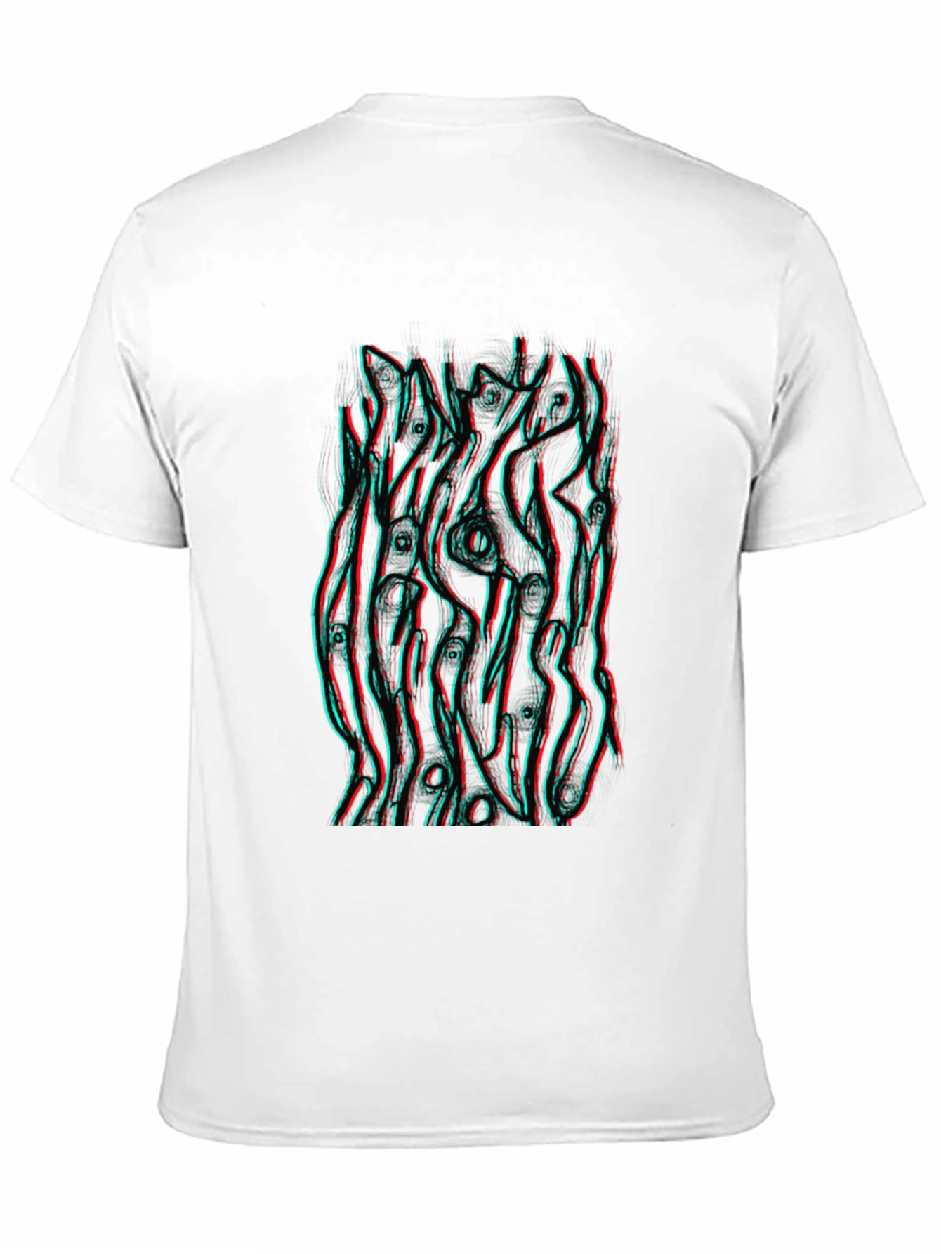 Abstract 3D Style Graphic Tee - Black