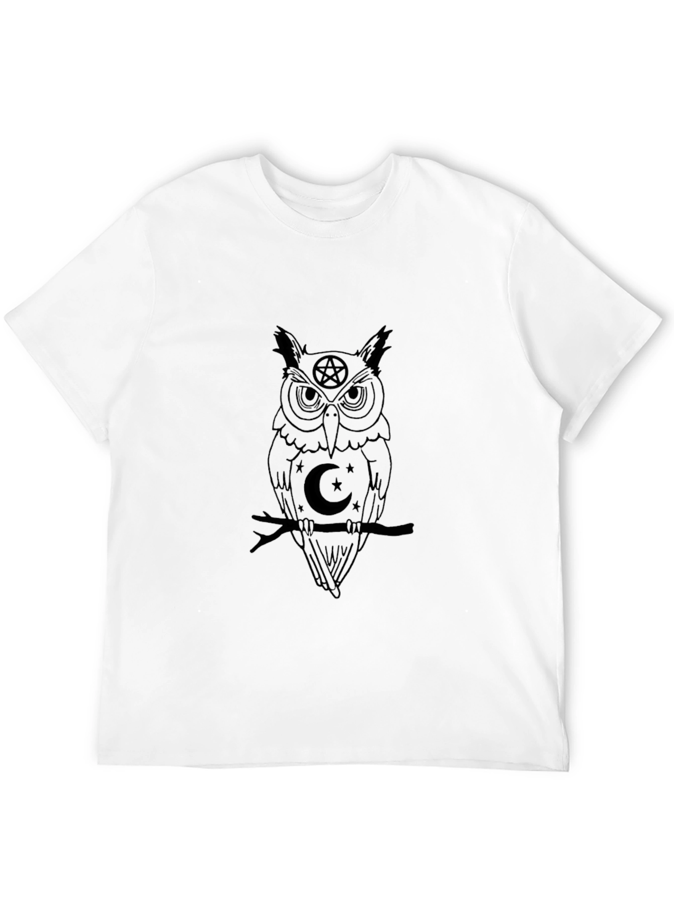 Mystic Owl Graphic Tee - Black Cotton T-Shirt