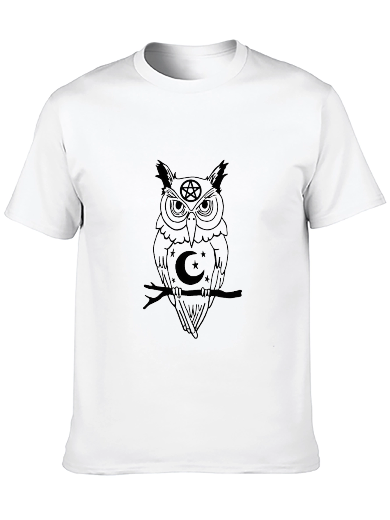 Mystic Owl Graphic Tee - Black Cotton T-Shirt