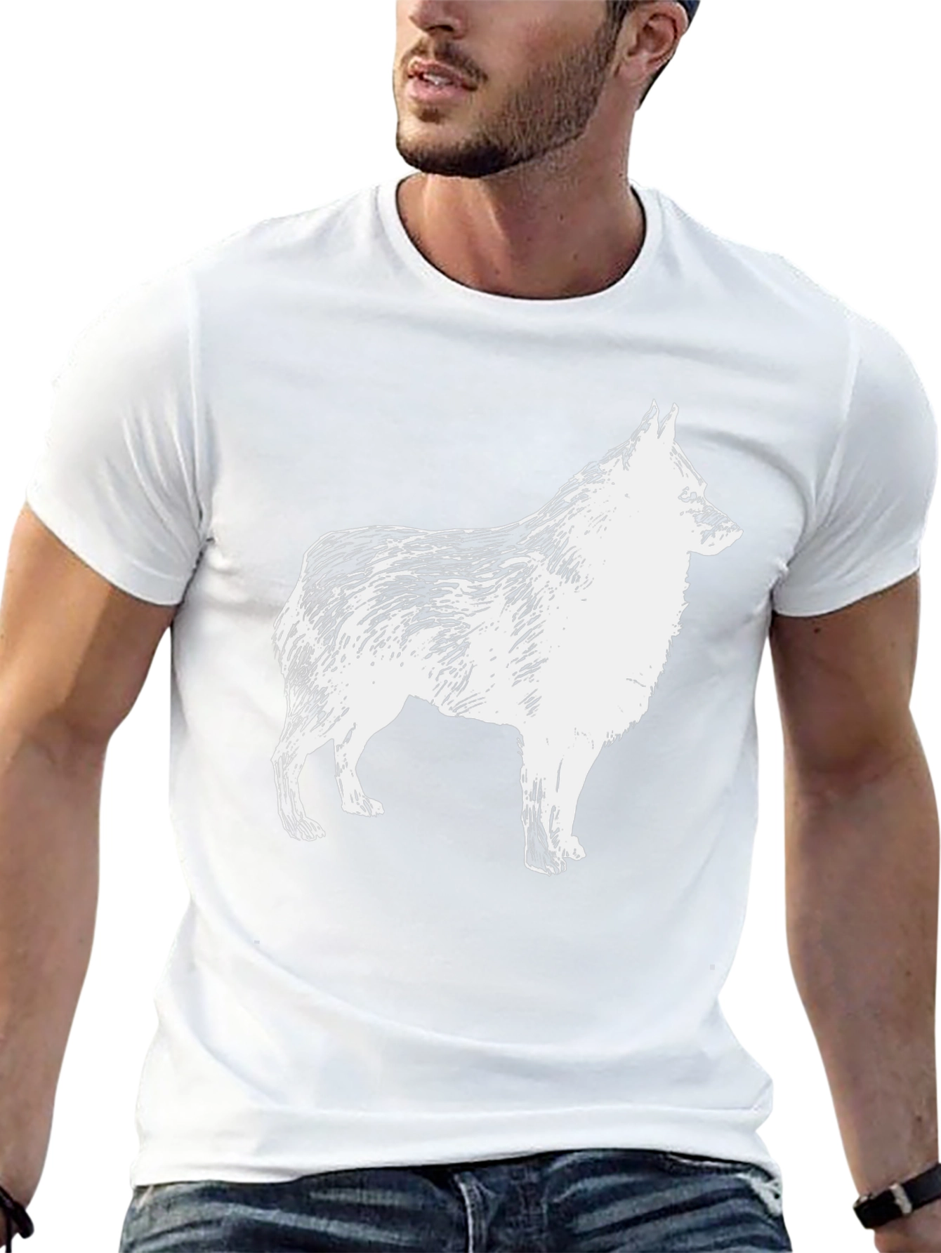 Dog Graphic Print Black T-Shirt