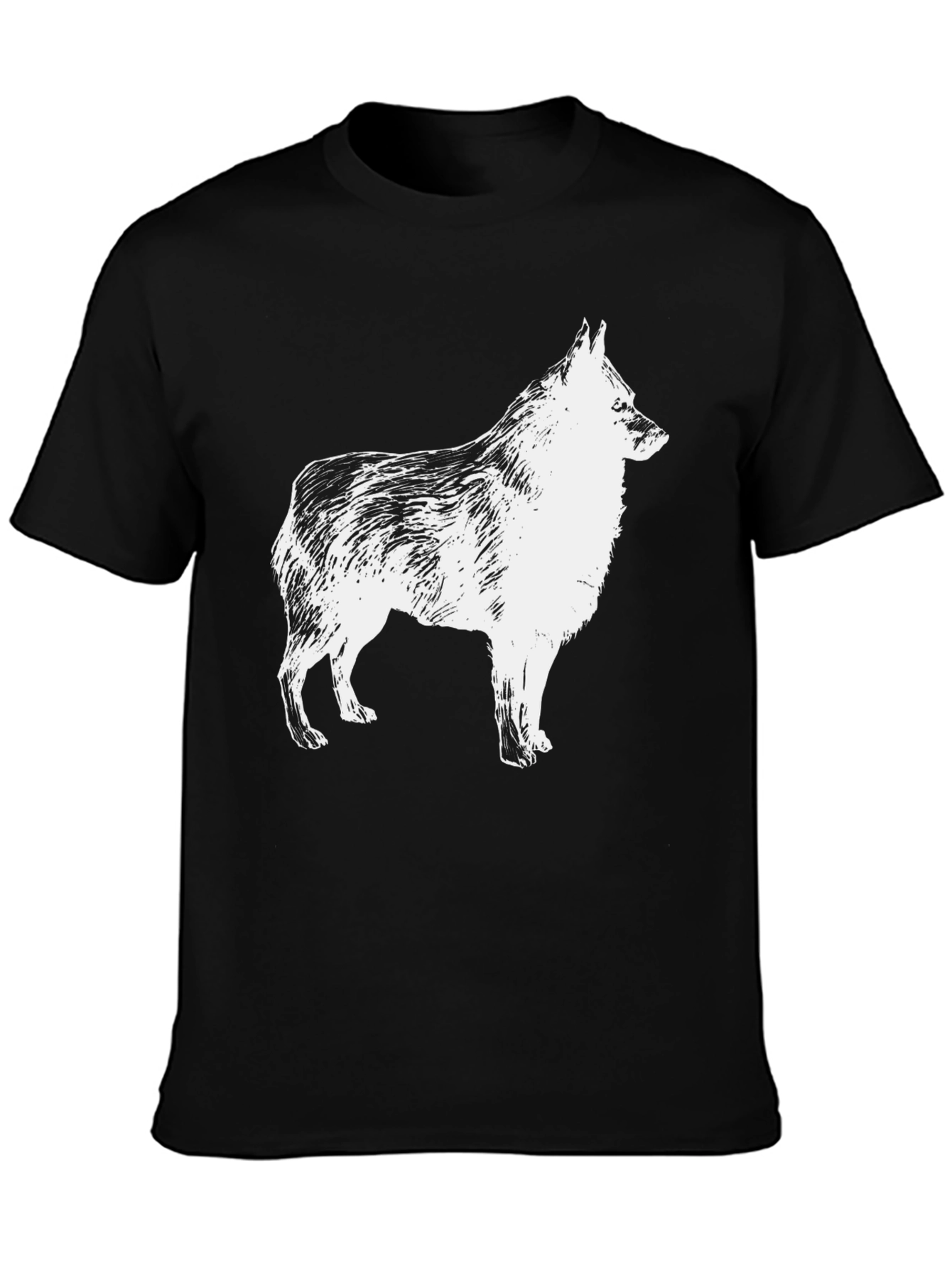 Dog Graphic Print Black T-Shirt