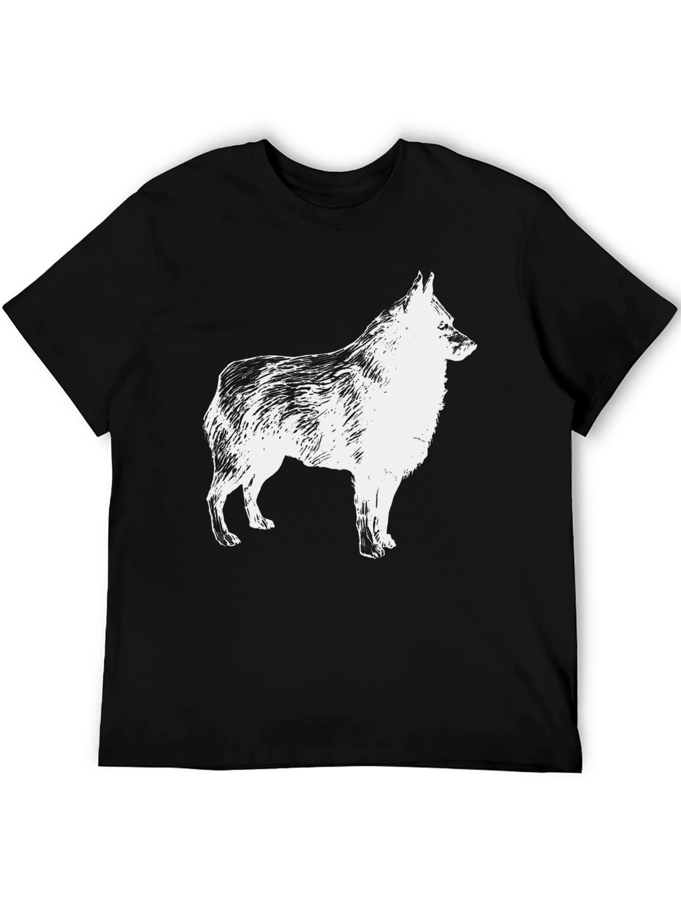 Dog Graphic Print Black T-Shirt