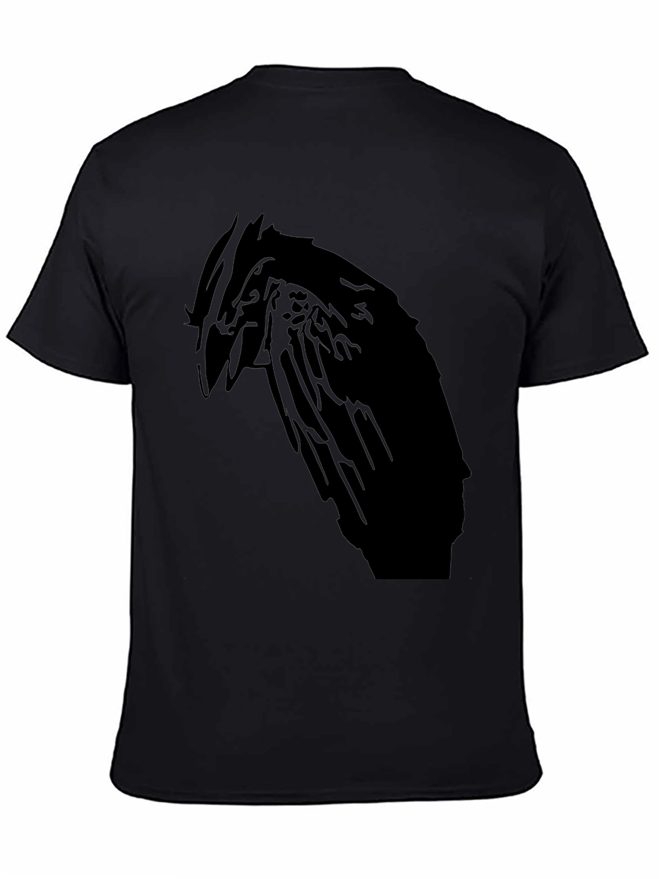 Raven Silhouette Black T-Shirt - Gothic Style