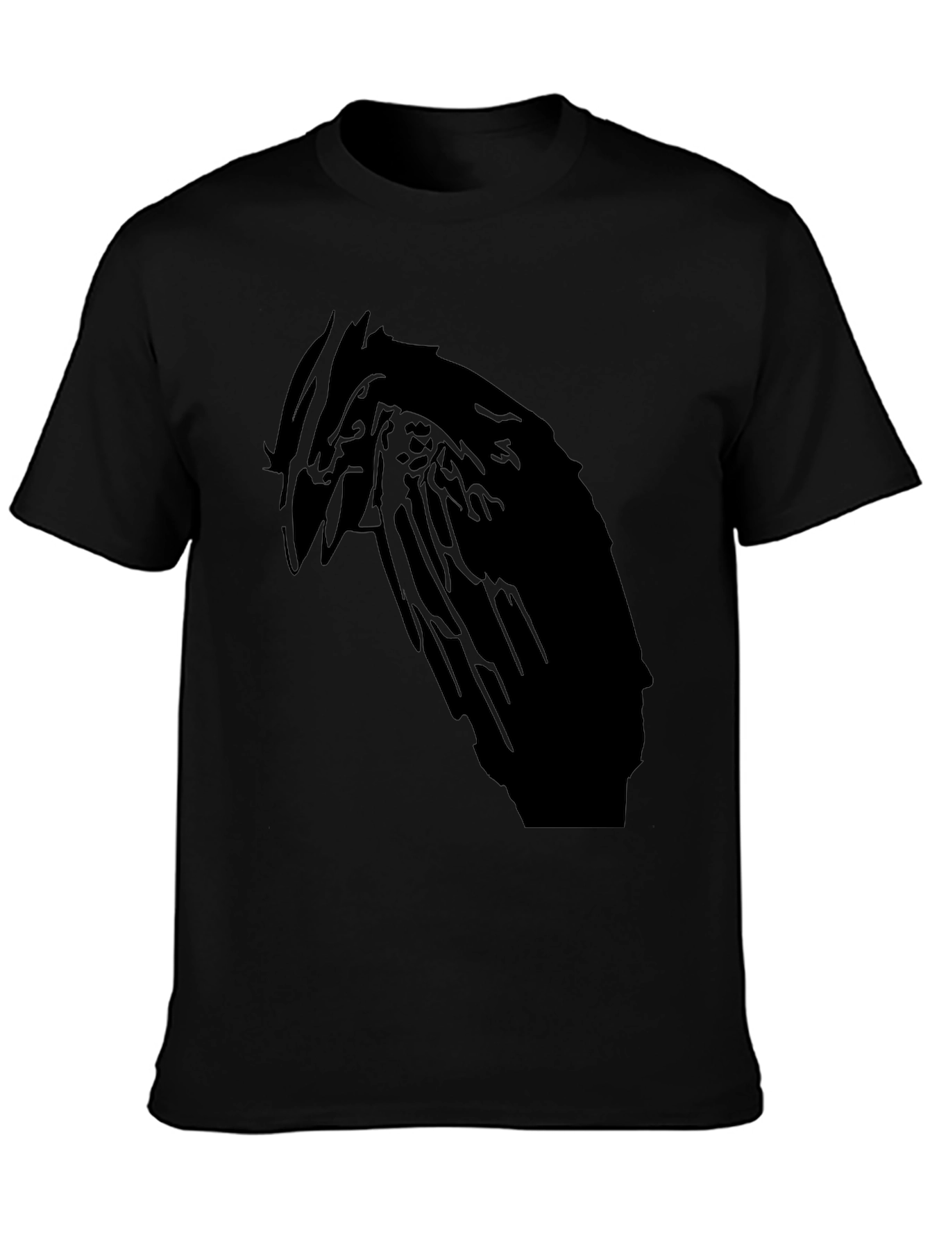 Raven Silhouette Black T-Shirt - Gothic Style