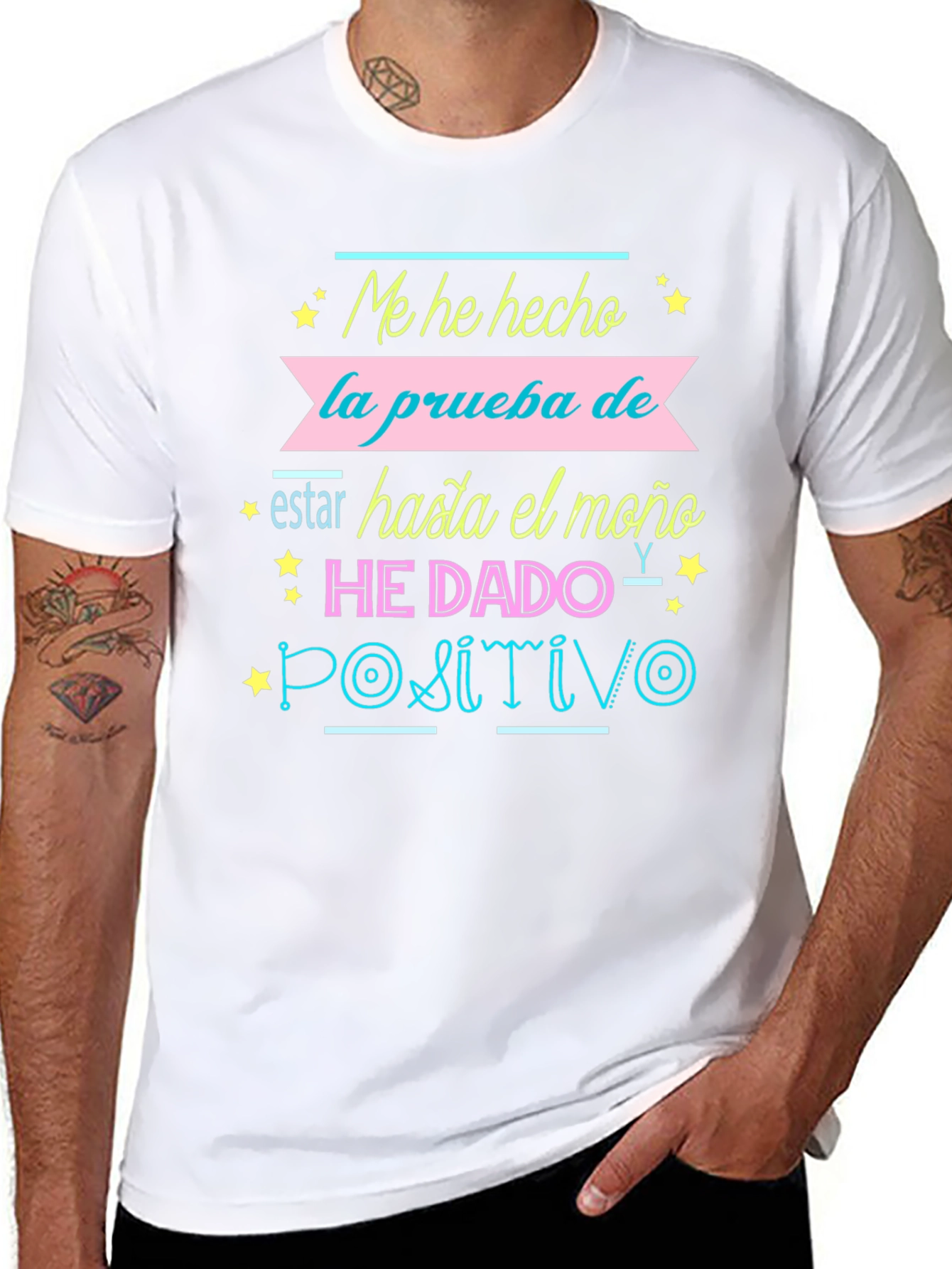Humorous Positivo Graphic Tee - Black