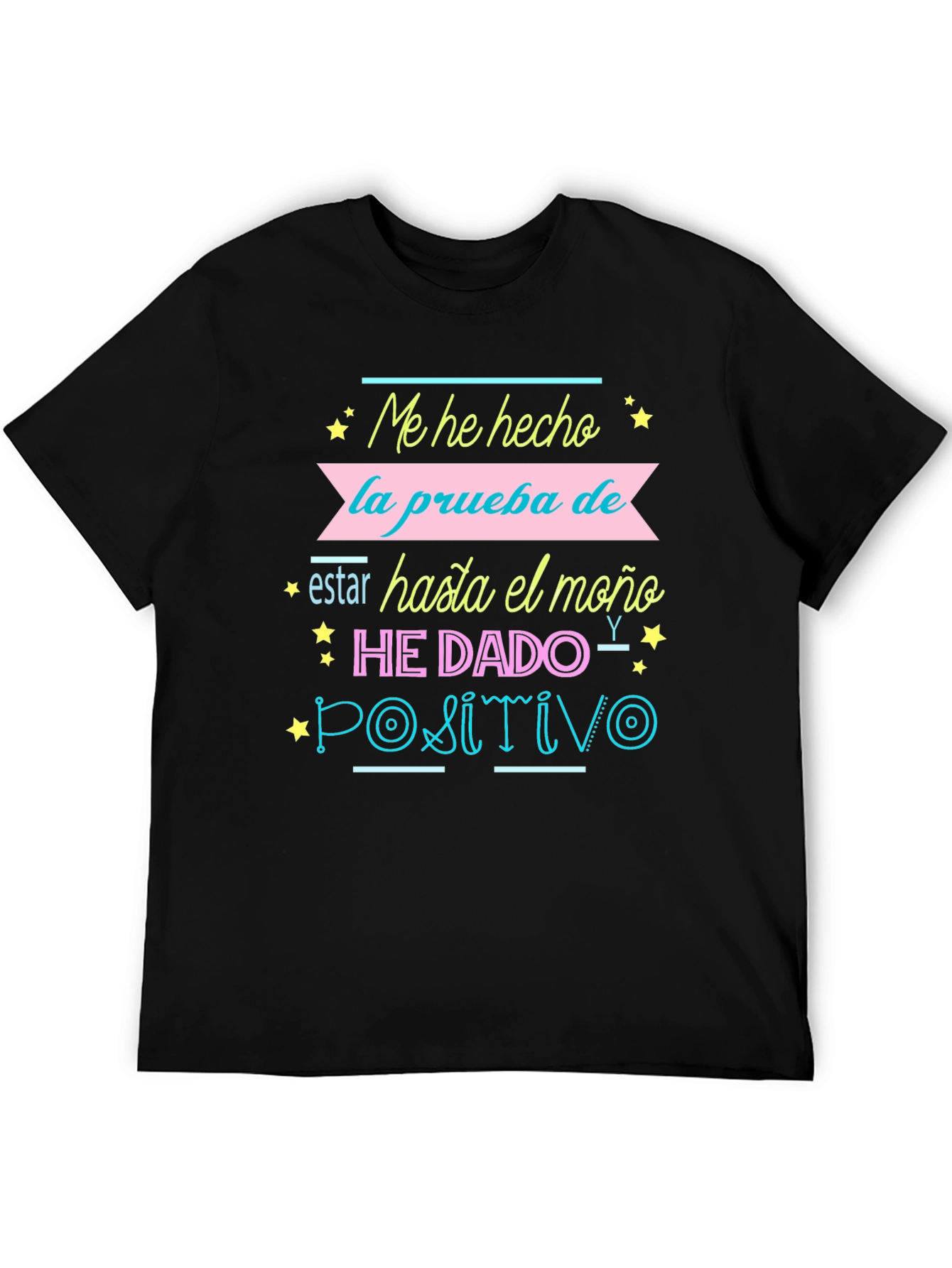 Humorous Positivo Graphic Tee - Black