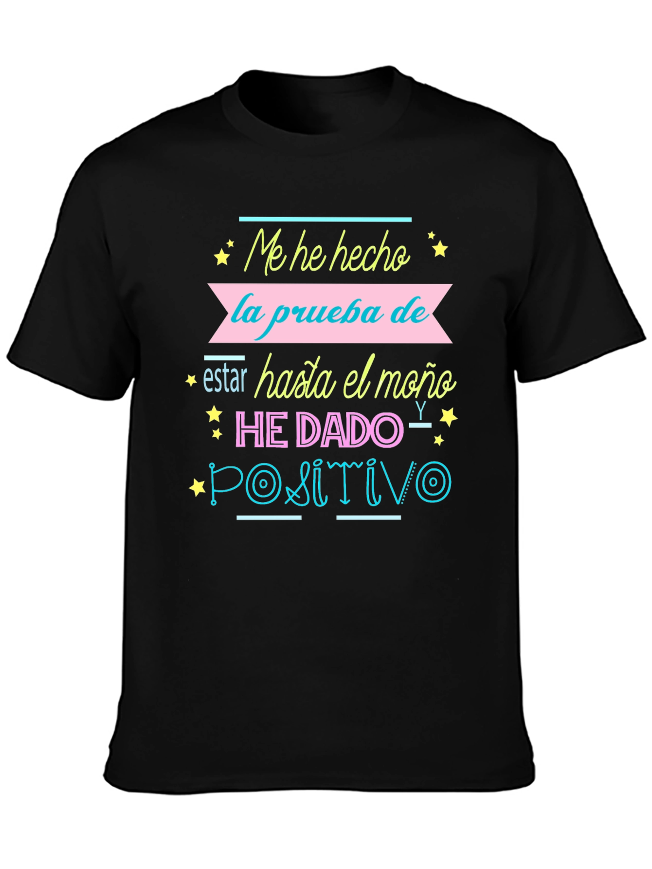 Humorous Positivo Graphic Tee - Black