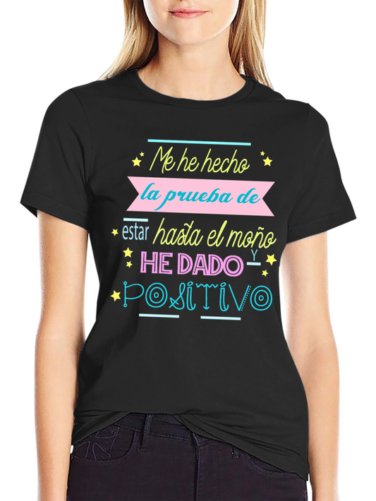 Humorous Positivo Graphic Tee - Black
