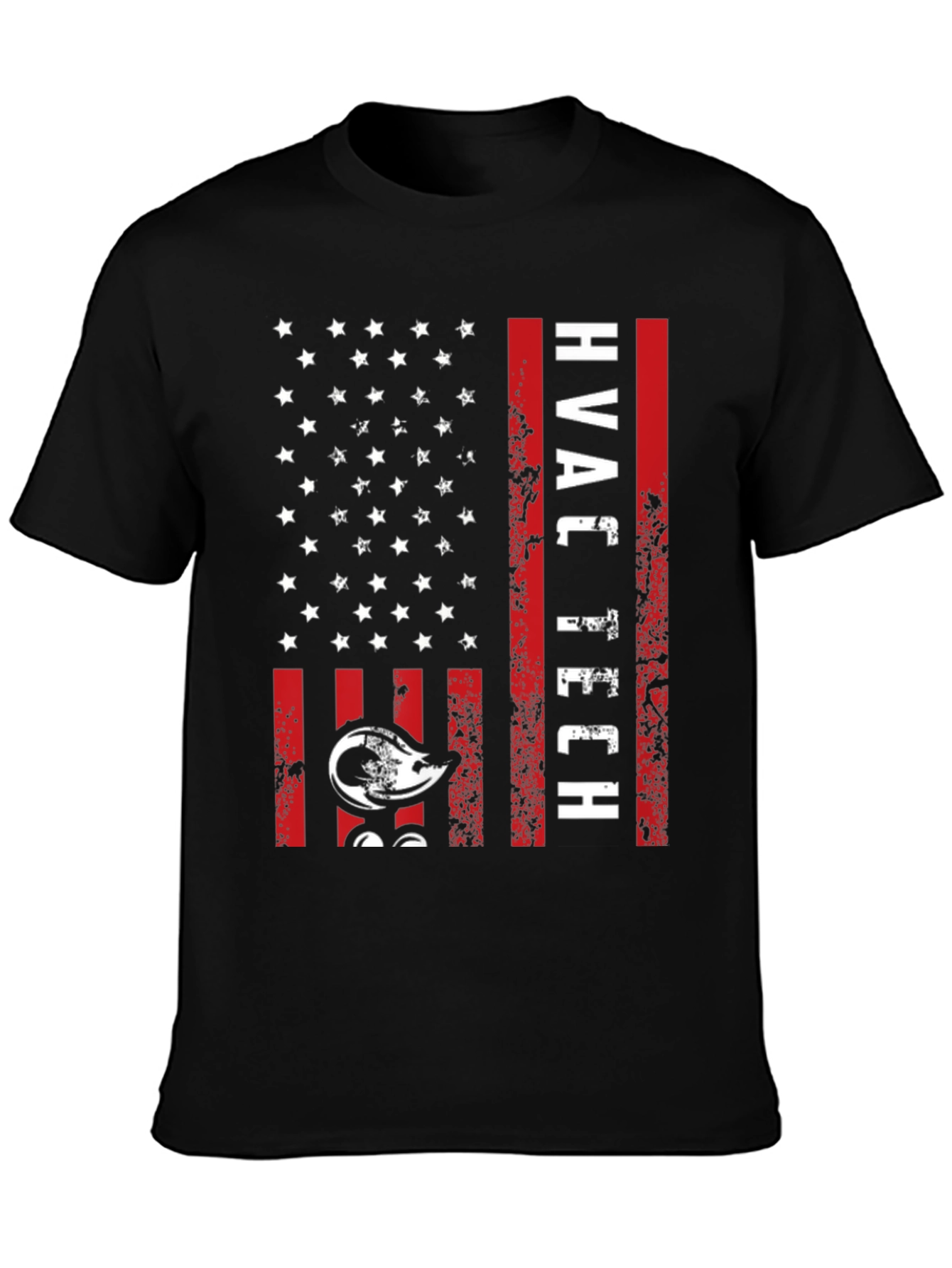 HVAC Tech American Flag Graphic T-Shirt