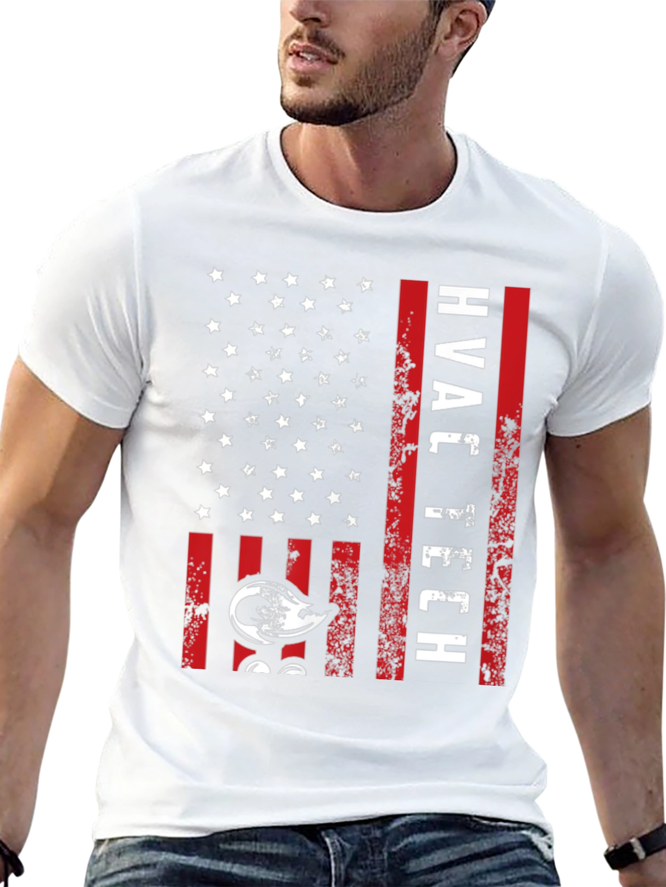 HVAC Tech American Flag Graphic T-Shirt