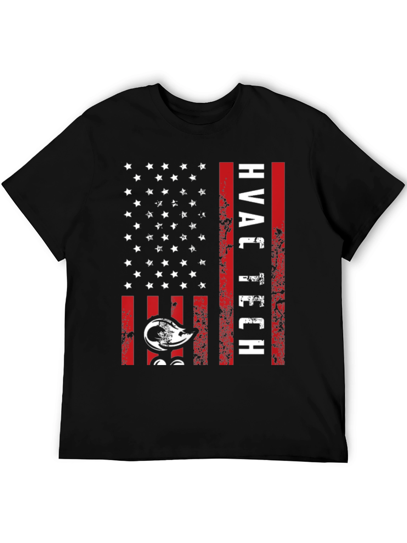 HVAC Tech American Flag Graphic T-Shirt