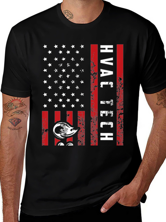 HVAC Tech American Flag Graphic T-Shirt