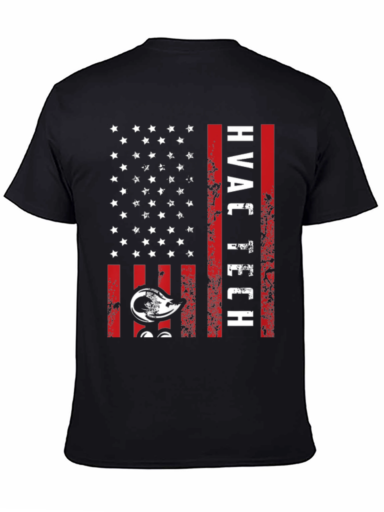 HVAC Tech American Flag Graphic T-Shirt