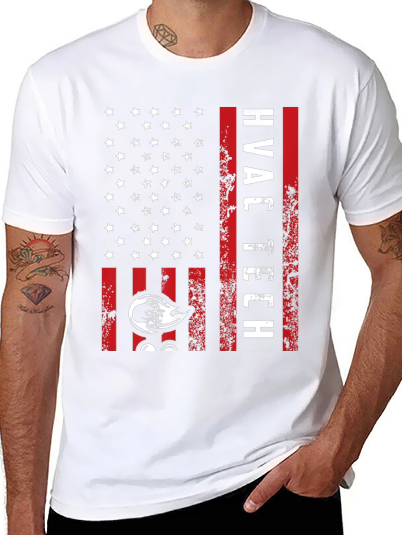 HVAC Tech American Flag Graphic T-Shirt