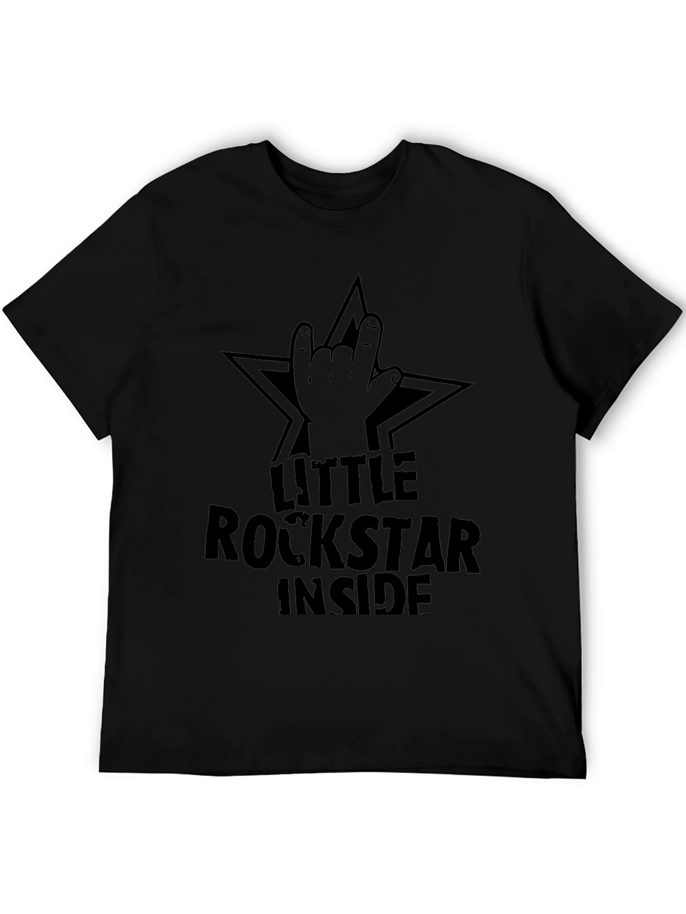 Little Rockstar Inside Black Graphic T-Shirt