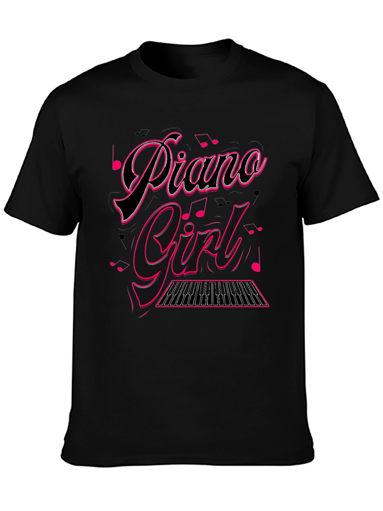 Piano Girl Black Graphic Tee