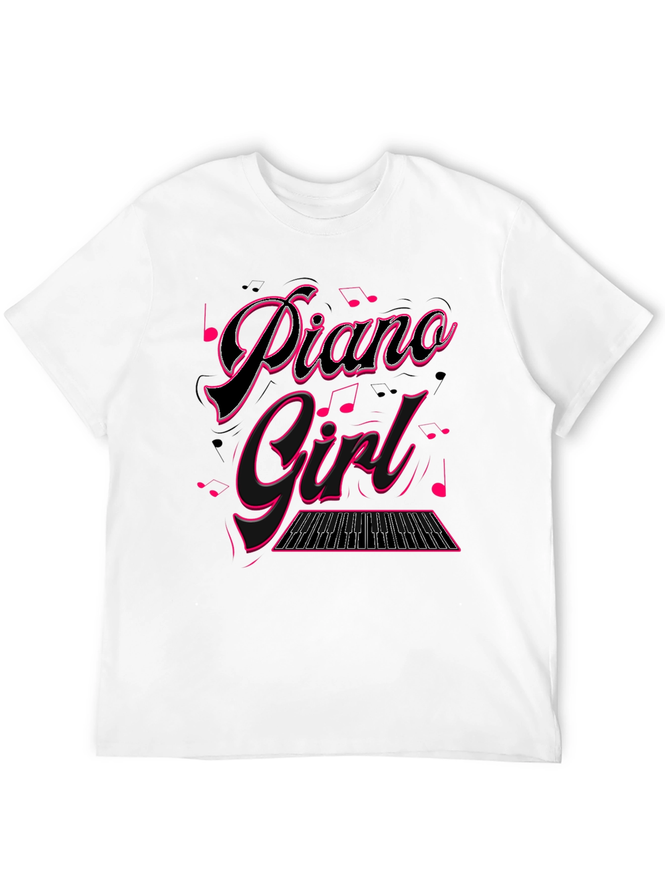 Piano Girl Black Graphic Tee