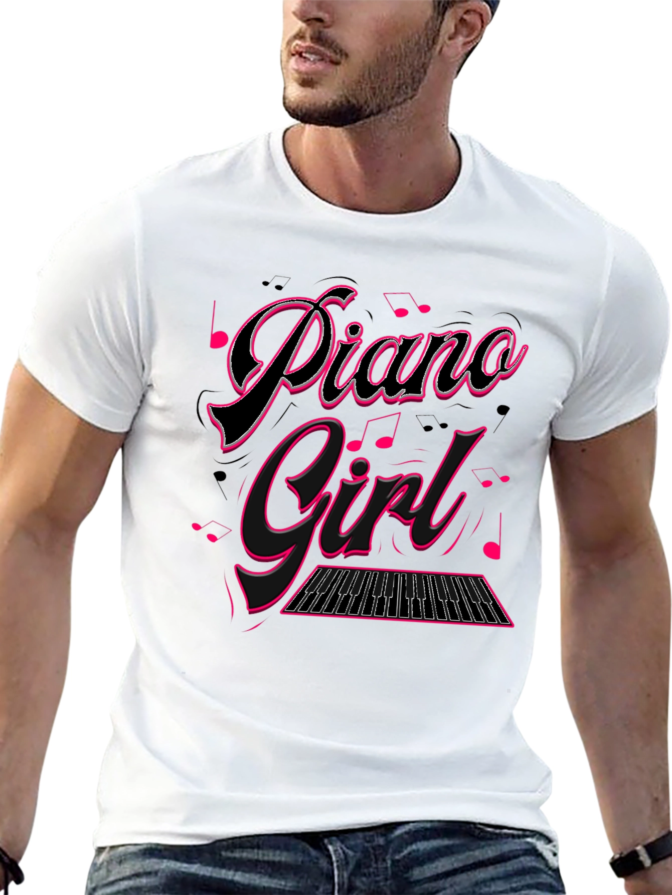 Piano Girl Black Graphic Tee