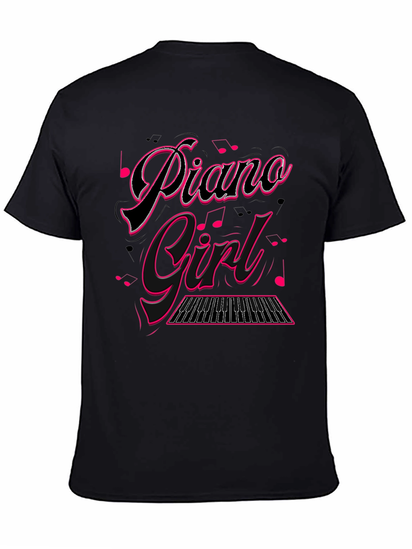 Piano Girl Black Graphic Tee