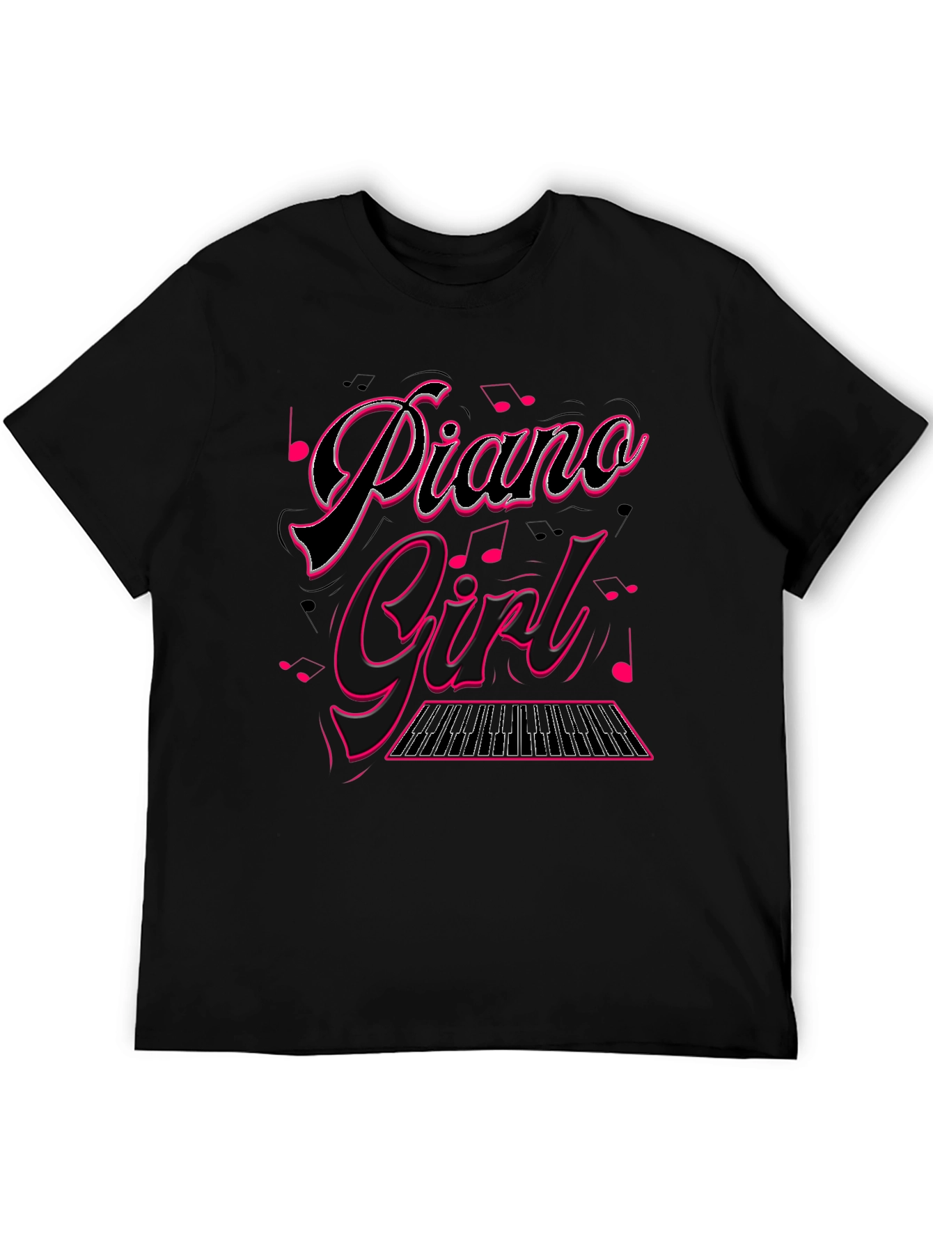 Piano Girl Black Graphic Tee