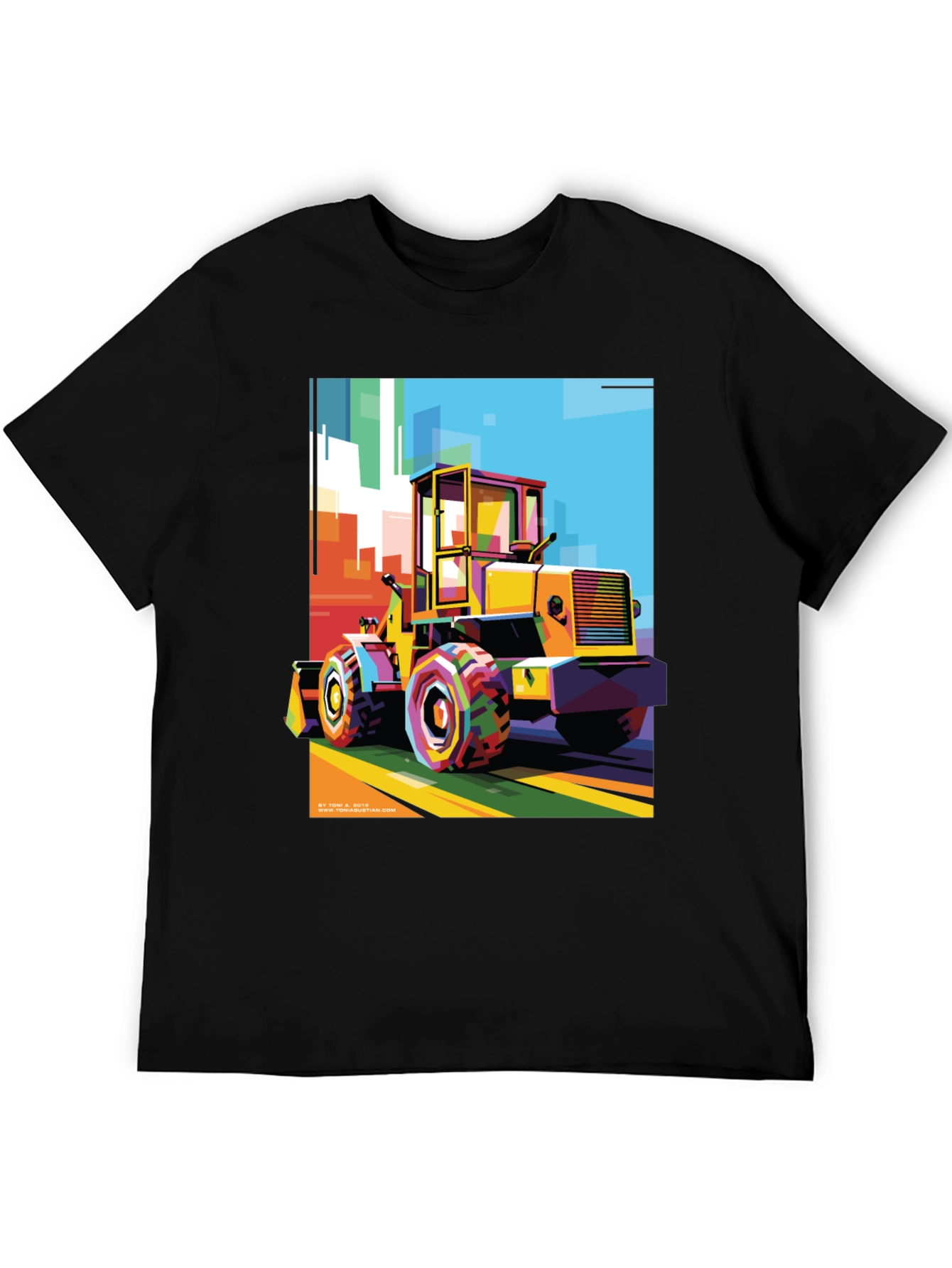 Bold Graphic Print T-Shirt - Construction Loader Art