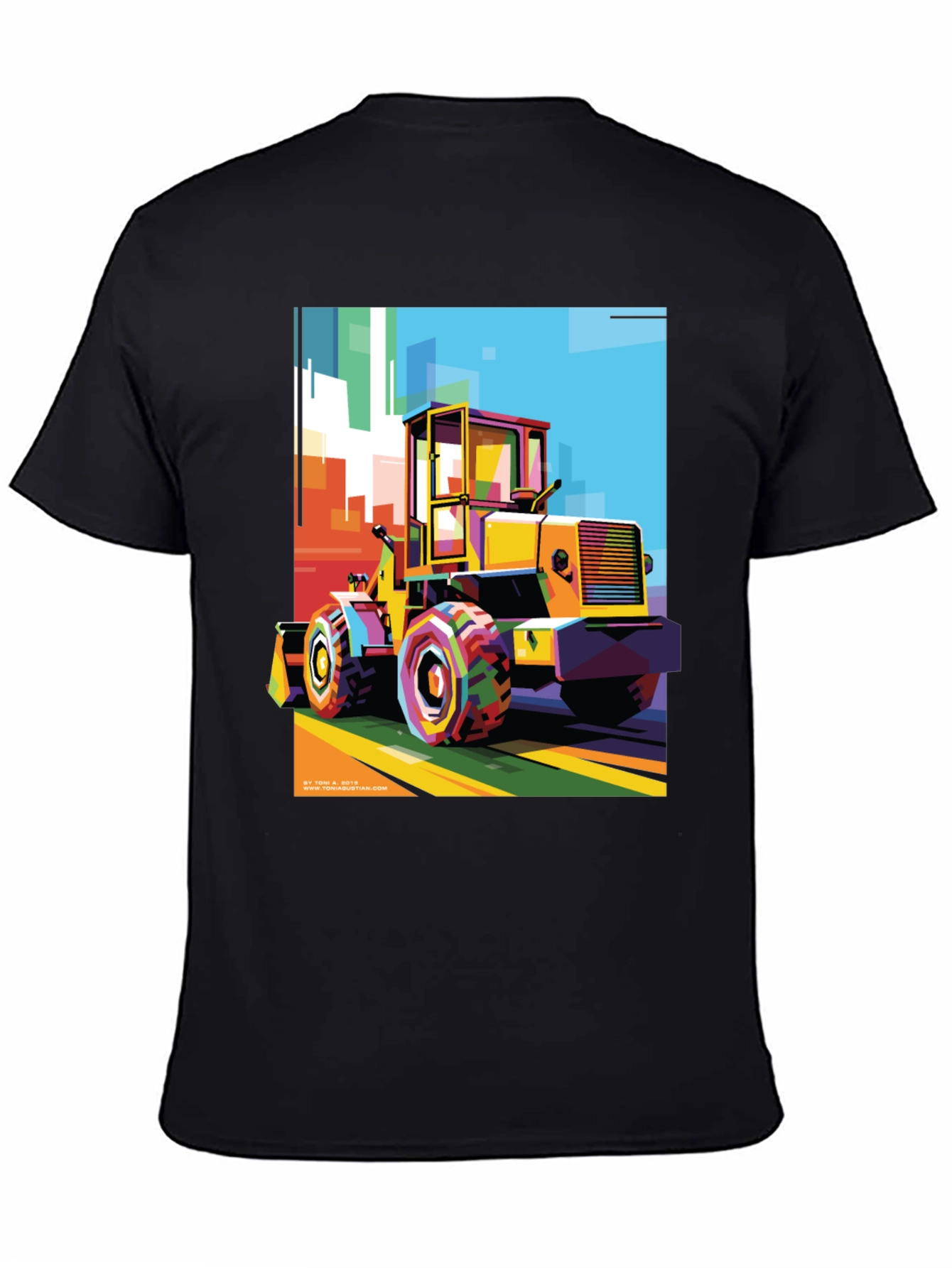 Bold Graphic Print T-Shirt - Construction Loader Art