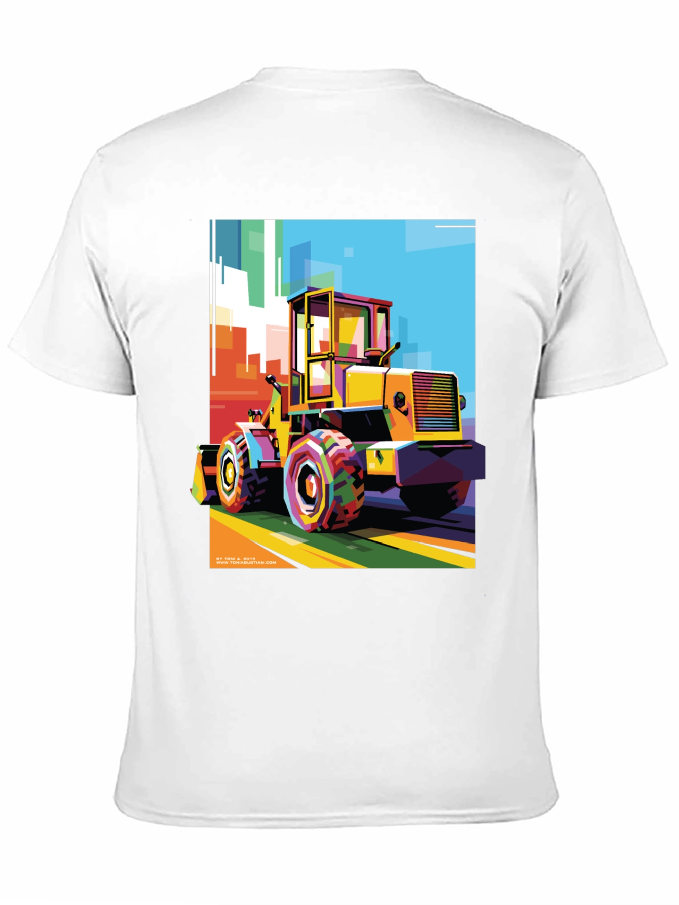 Bold Graphic Print T-Shirt - Construction Loader Art