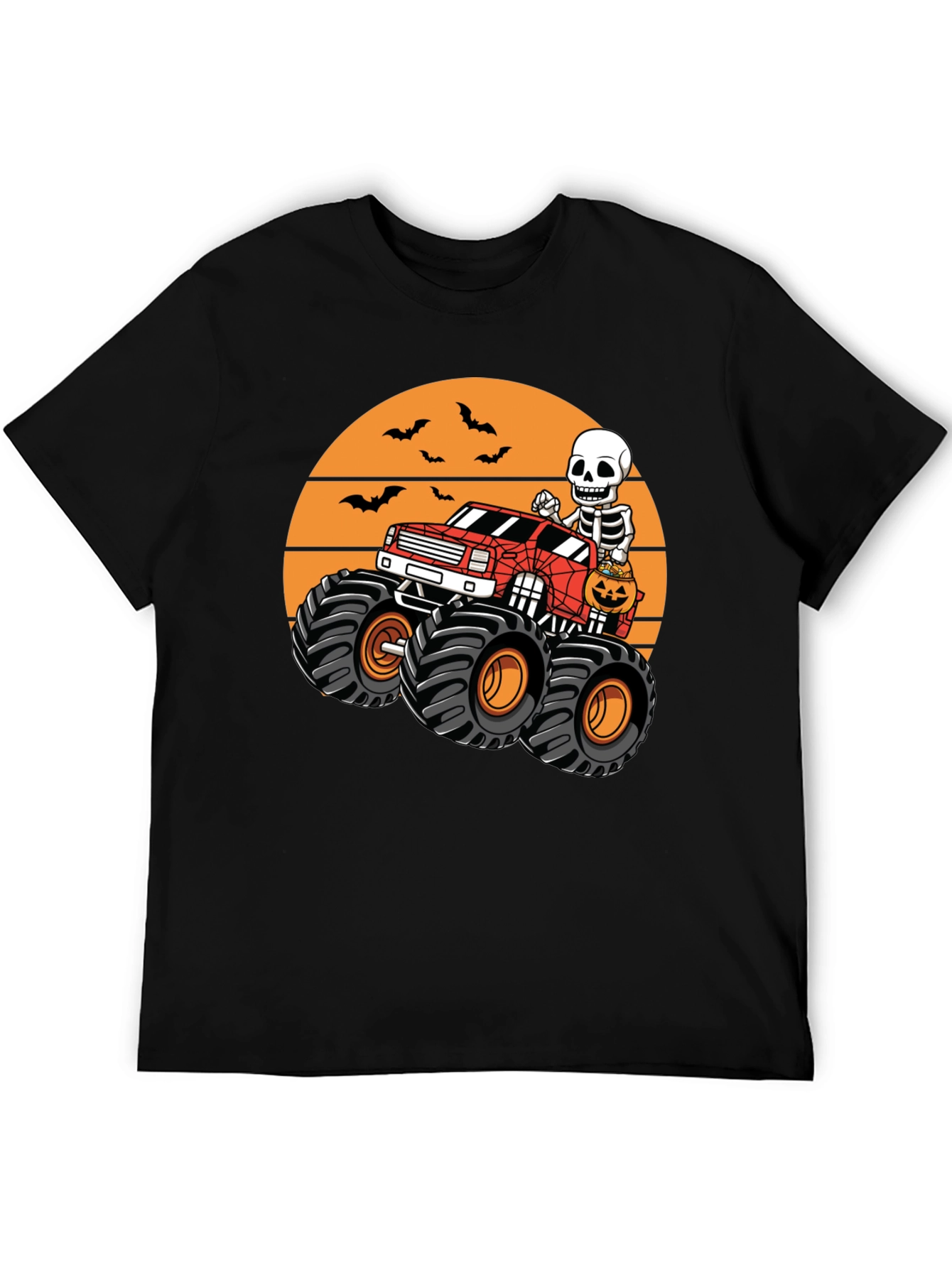 Halloween Monster Truck Skeleton T-Shirt