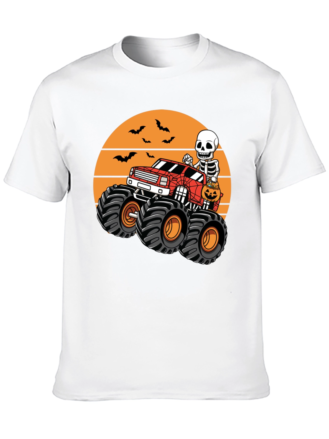 Halloween Monster Truck Skeleton T-Shirt