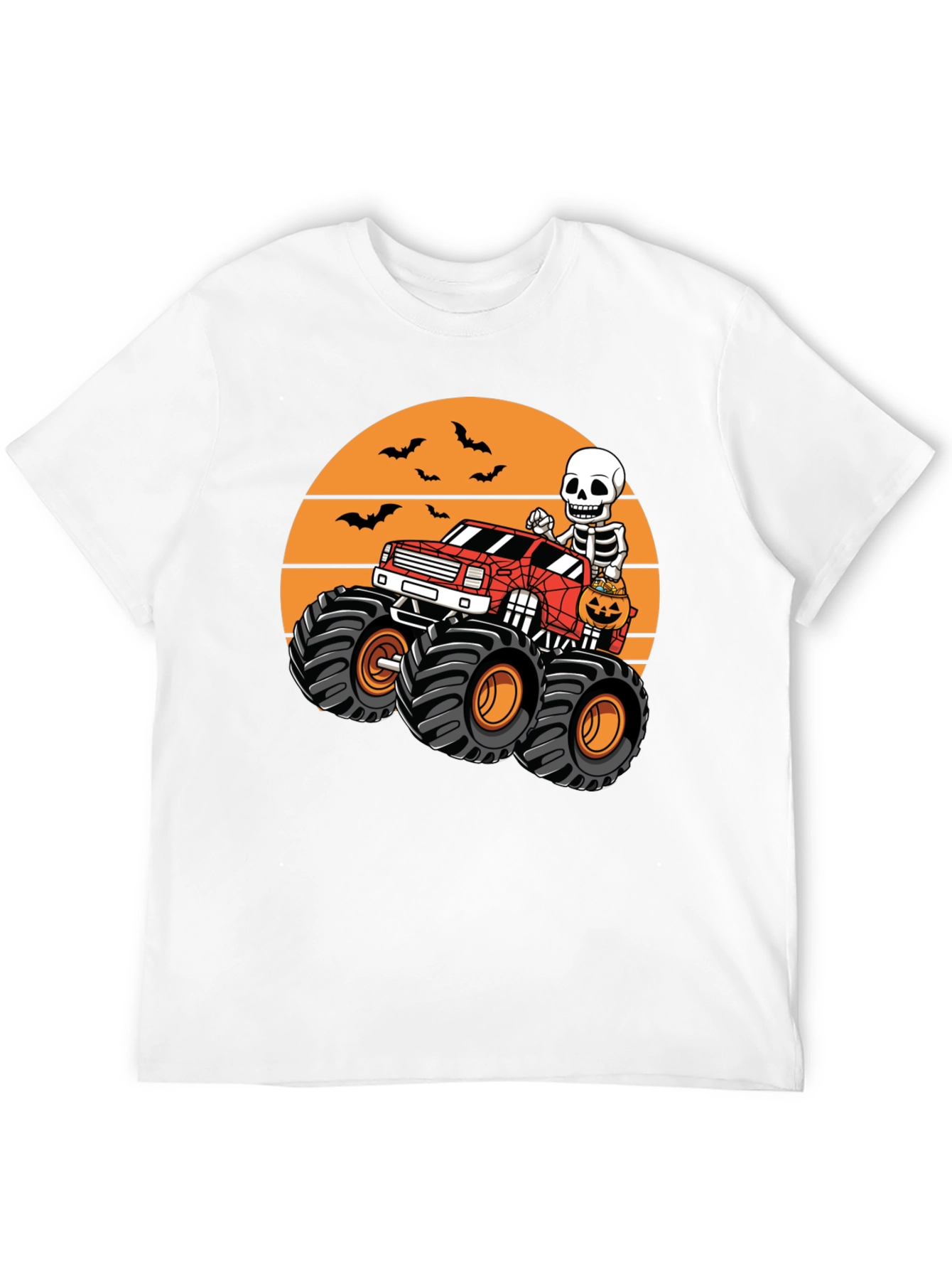 Halloween Monster Truck Skeleton T-Shirt