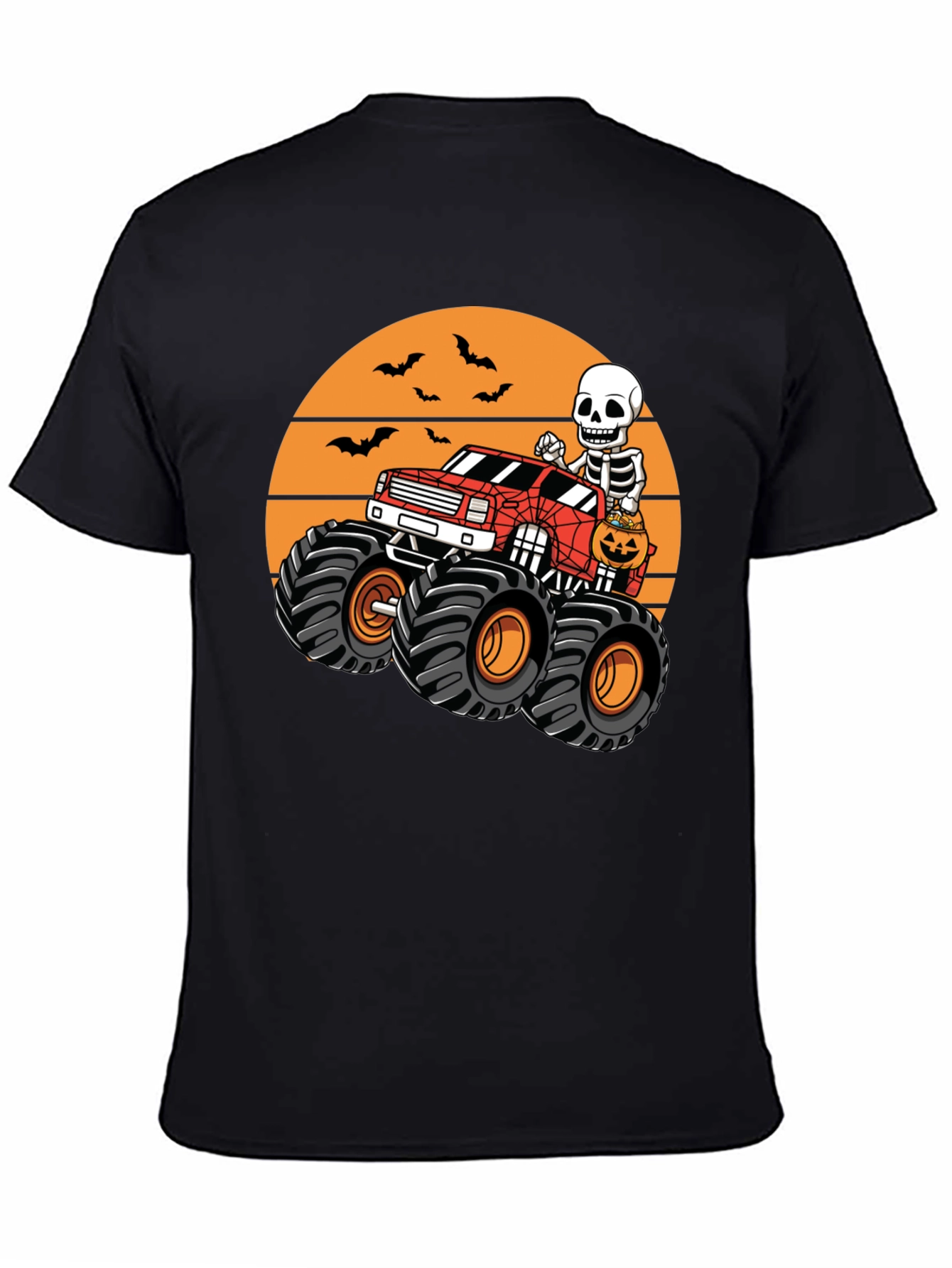 Halloween Monster Truck Skeleton T-Shirt