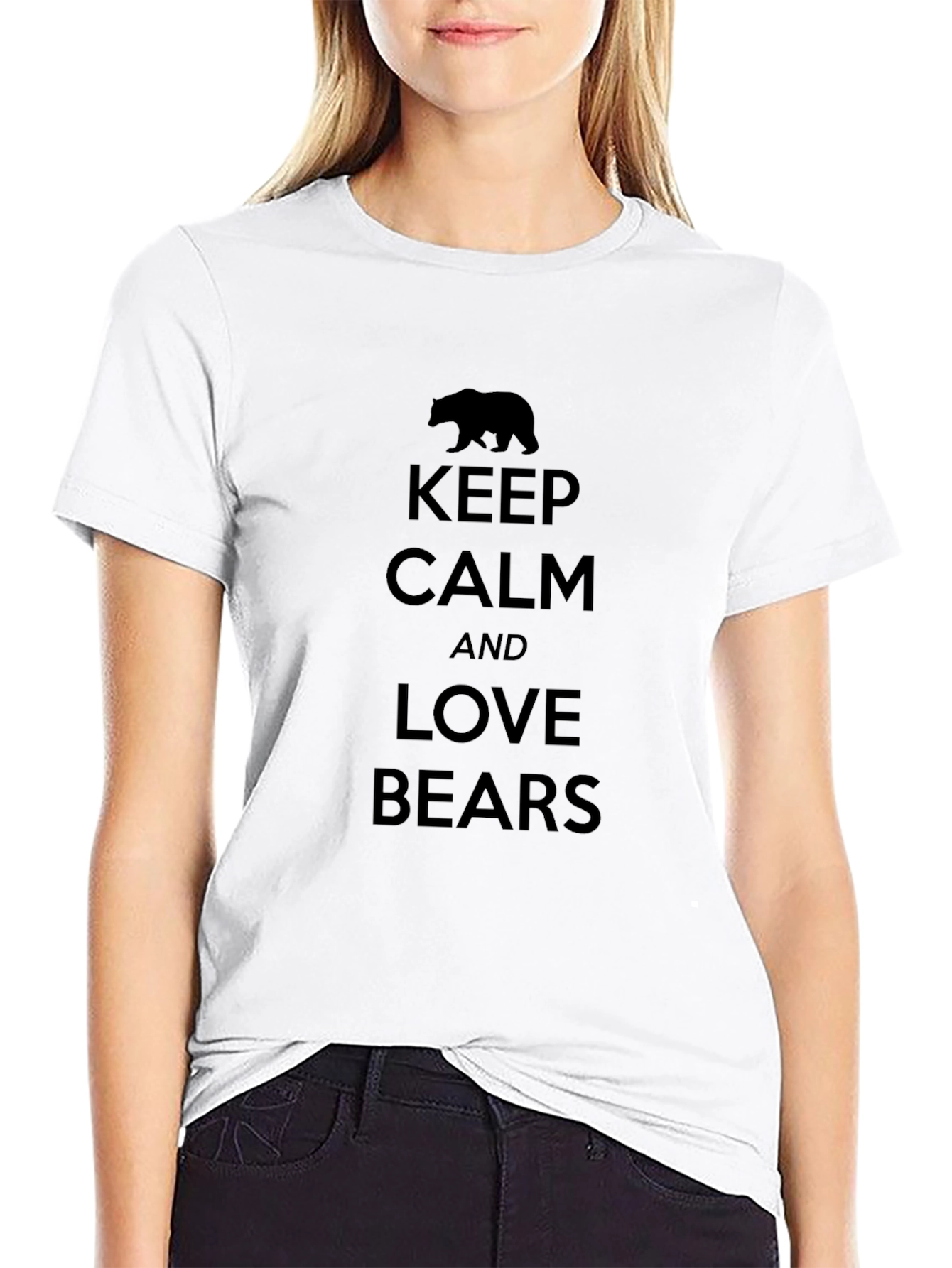 Keep Calm and Love Bears Black T-Shirt