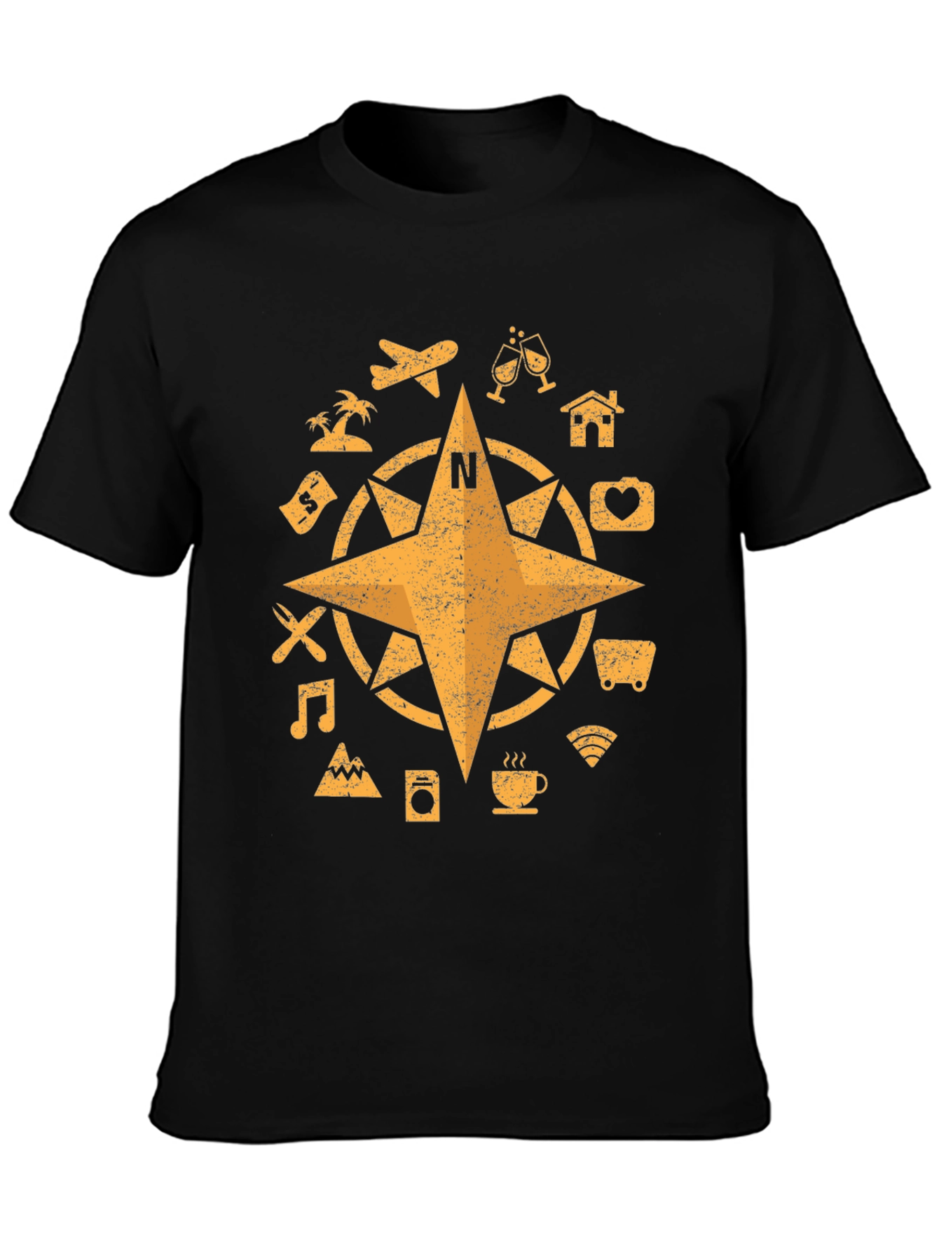 Travel Compass Graphic T-Shirt - Adventure Awaits!