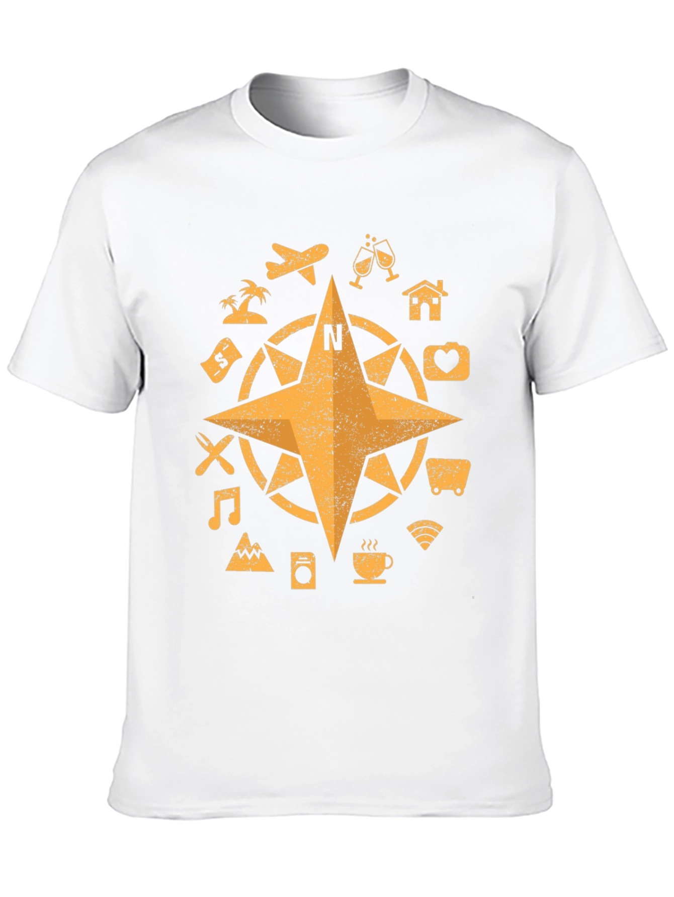 Travel Compass Graphic T-Shirt - Adventure Awaits!
