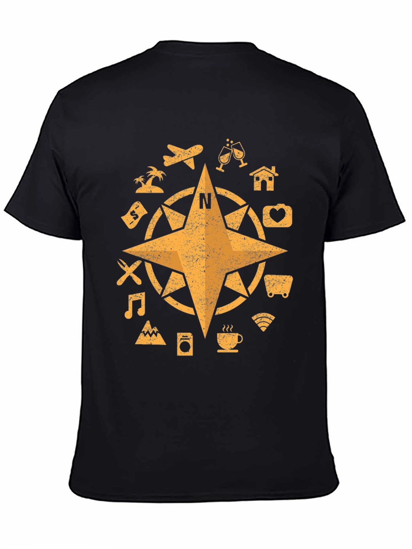 Travel Compass Graphic T-Shirt - Adventure Awaits!