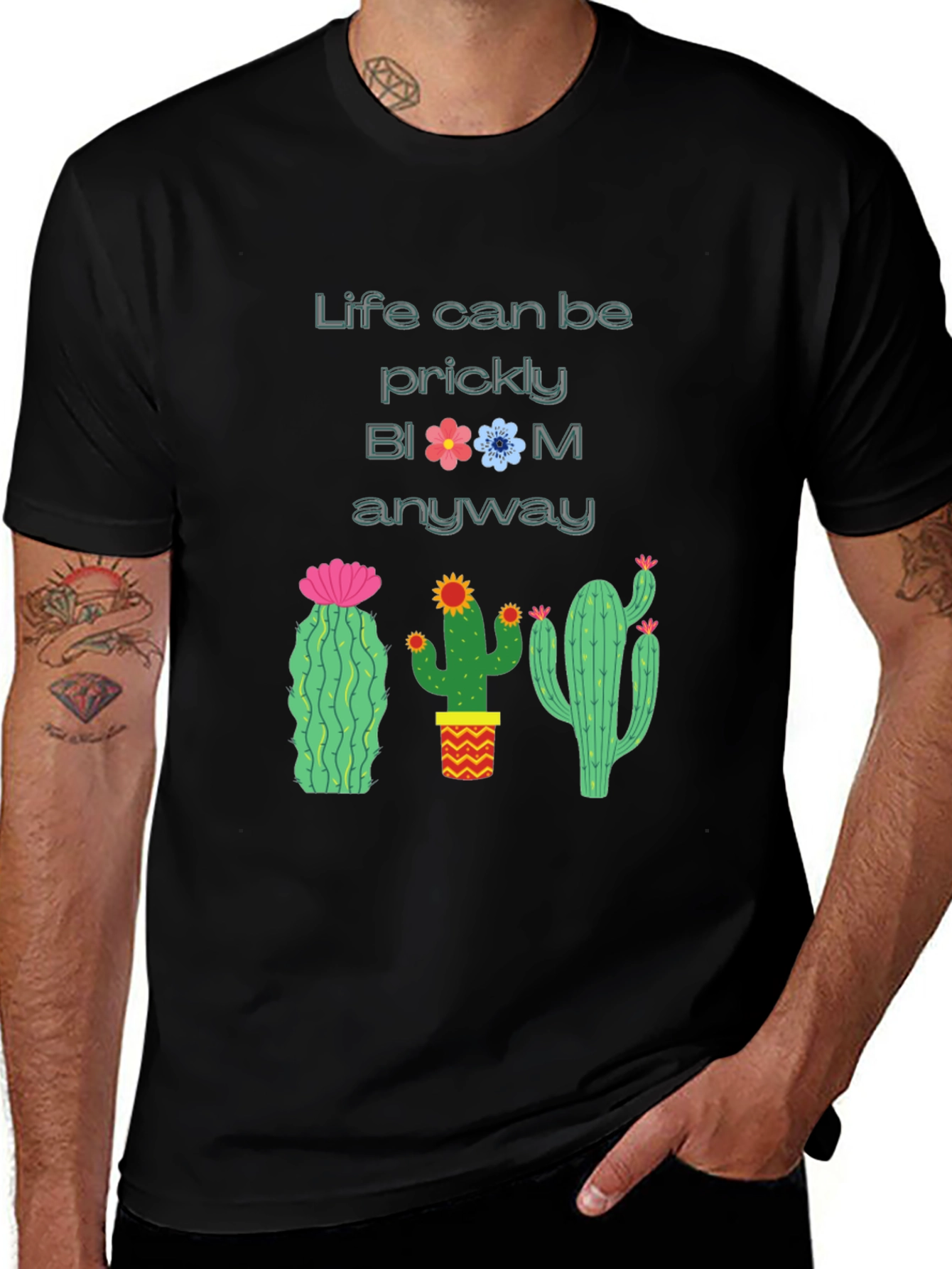 Prickly Bloom Cactus Graphic T-Shirt