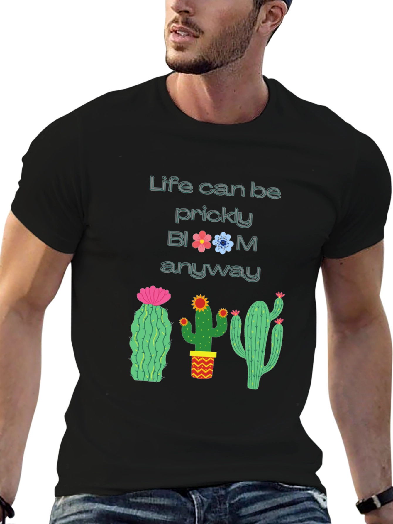 Prickly Bloom Cactus Graphic T-Shirt