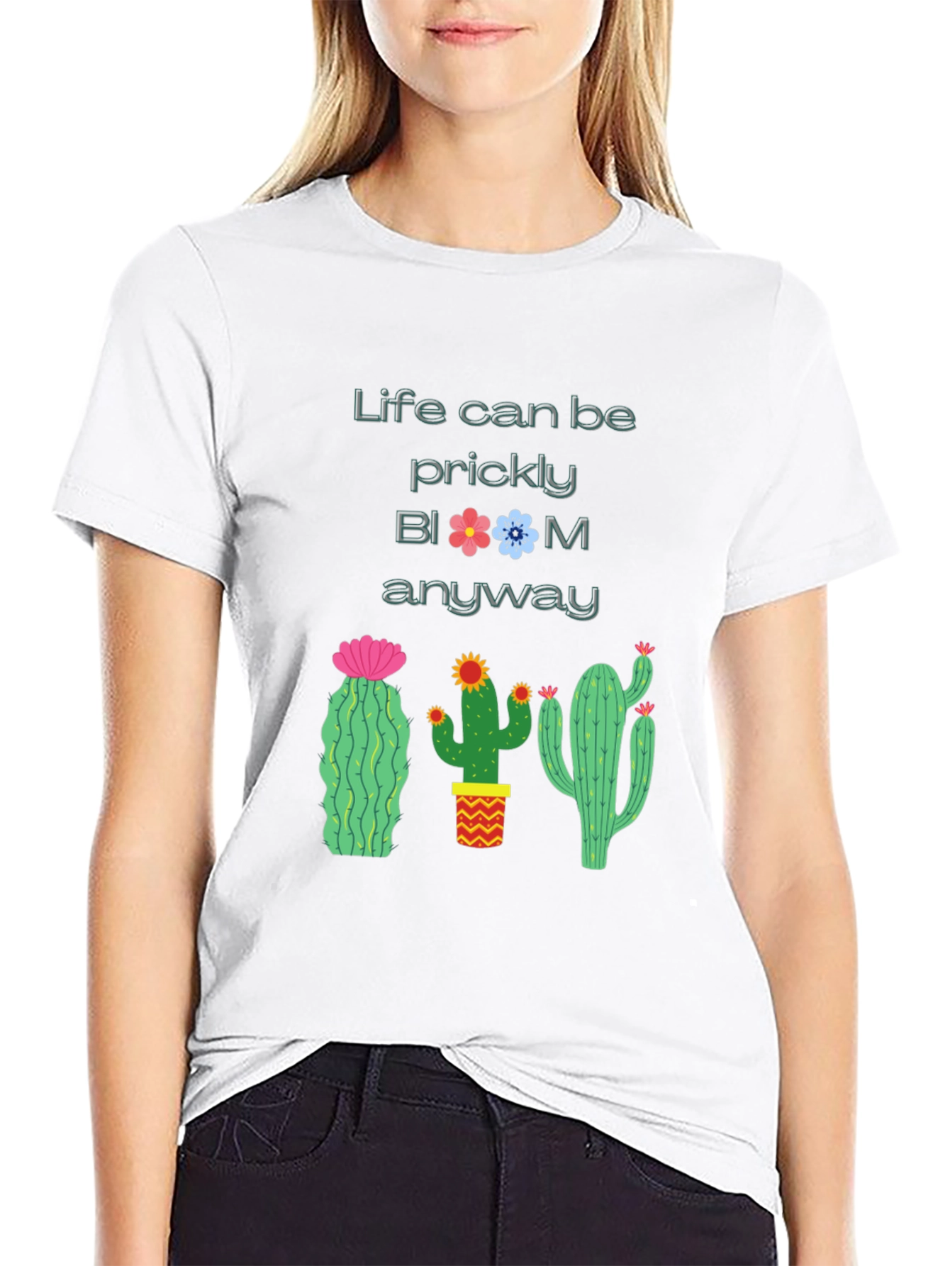 Prickly Bloom Cactus Graphic T-Shirt