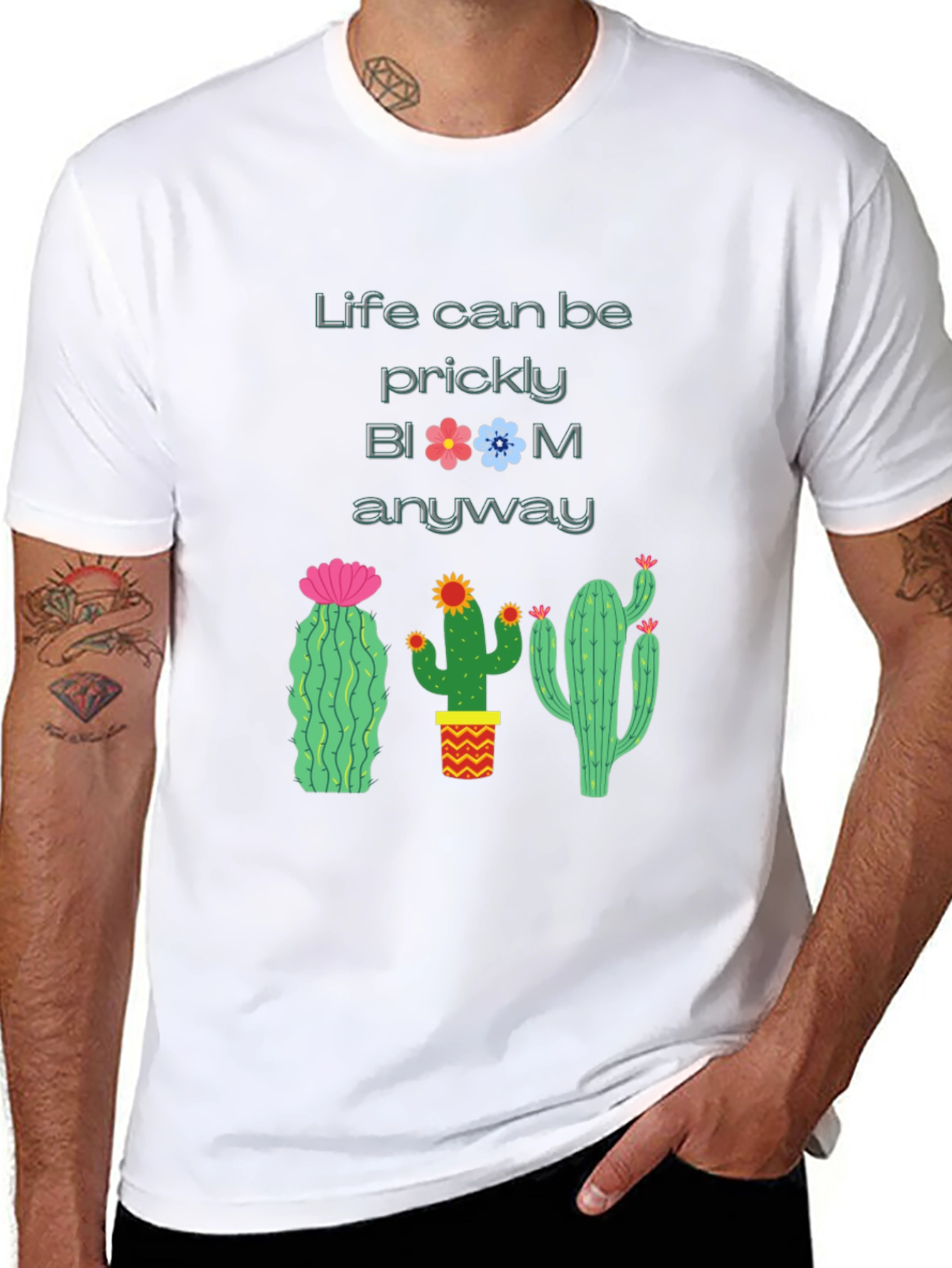 Prickly Bloom Cactus Graphic T-Shirt