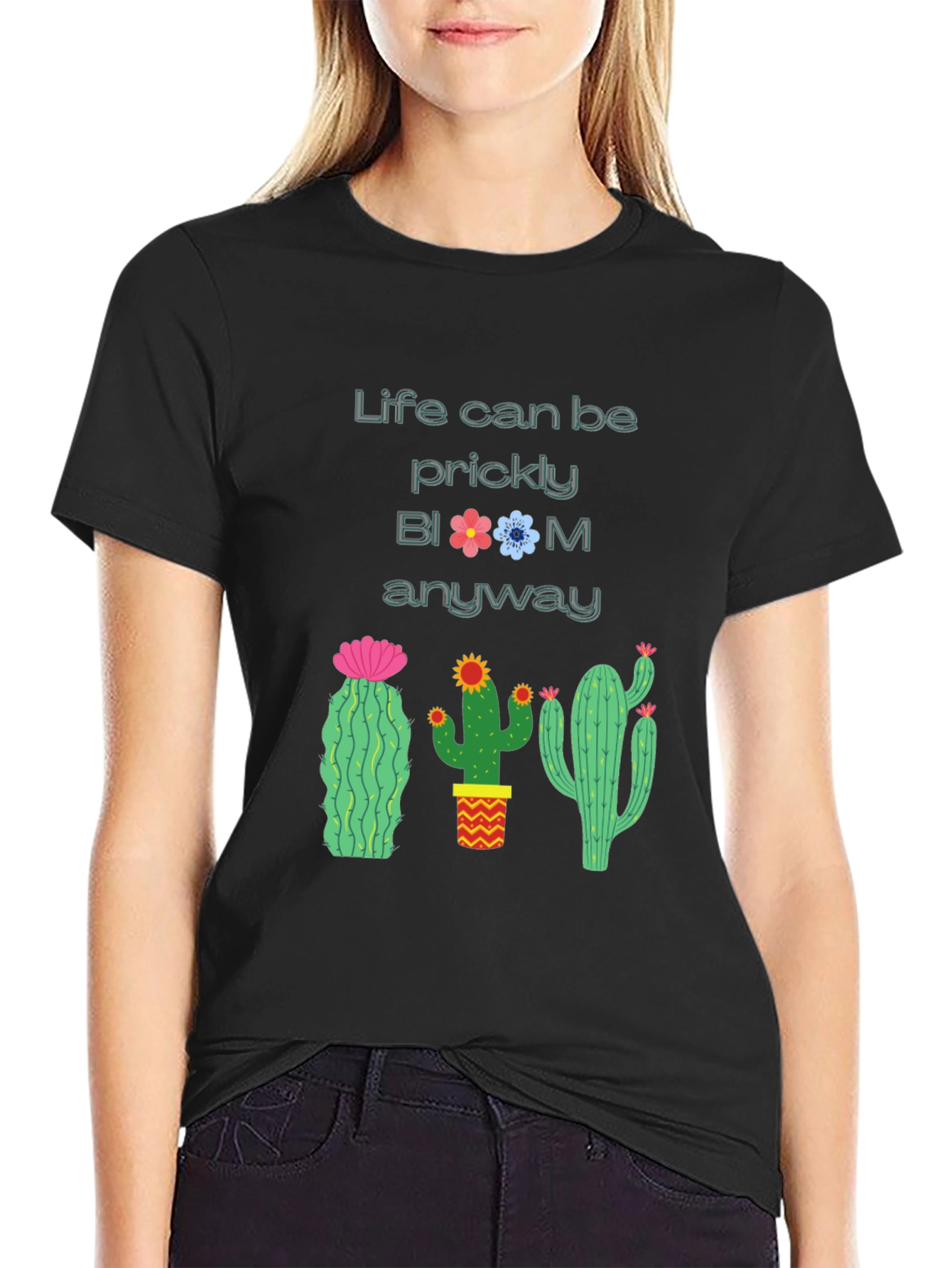 Prickly Bloom Cactus Graphic T-Shirt