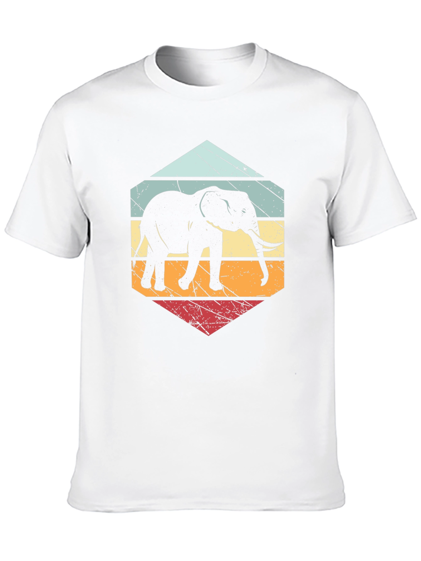 Retro Elephant T-Shirt Black Cotton Blend Tee