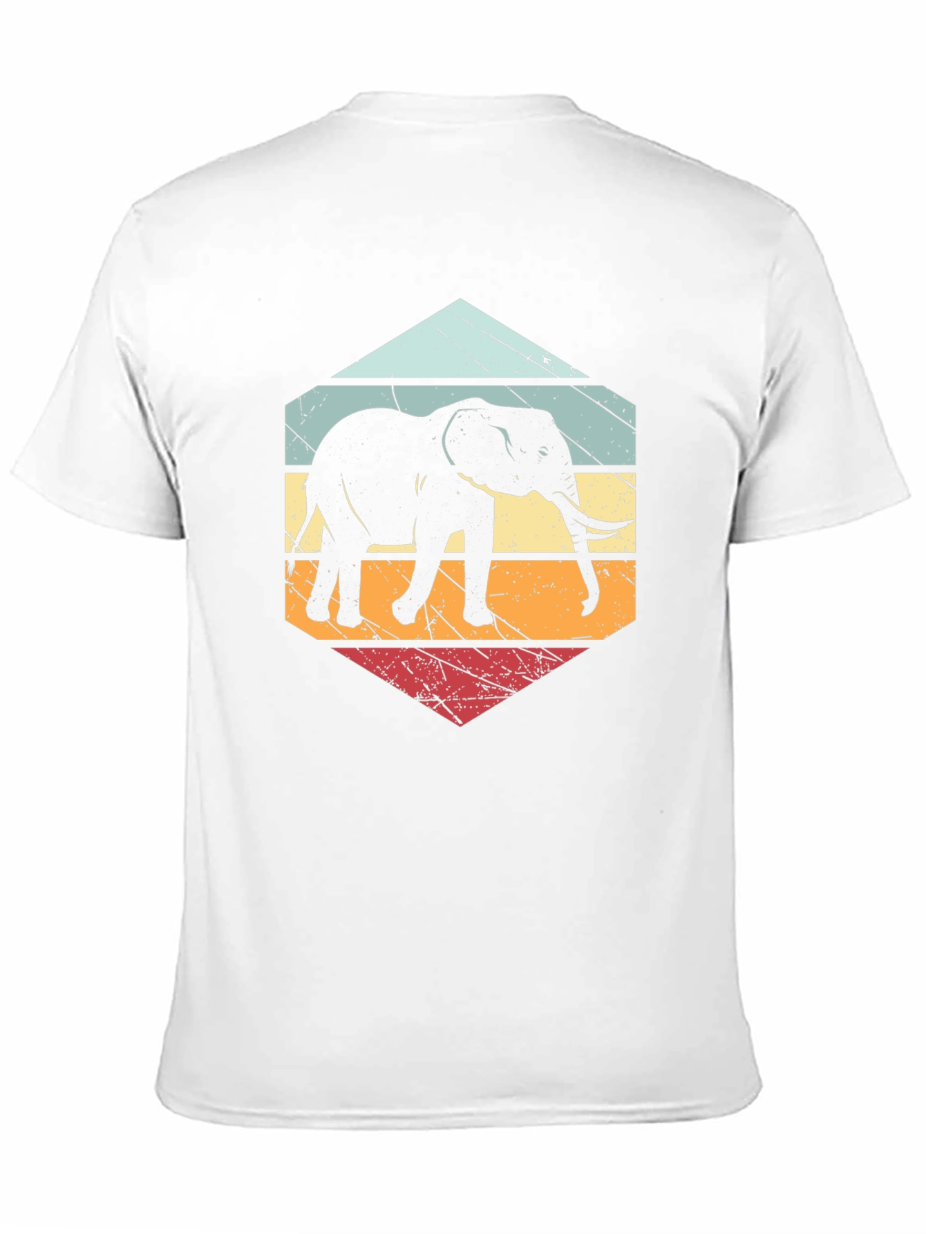 Retro Elephant T-Shirt Black Cotton Blend Tee