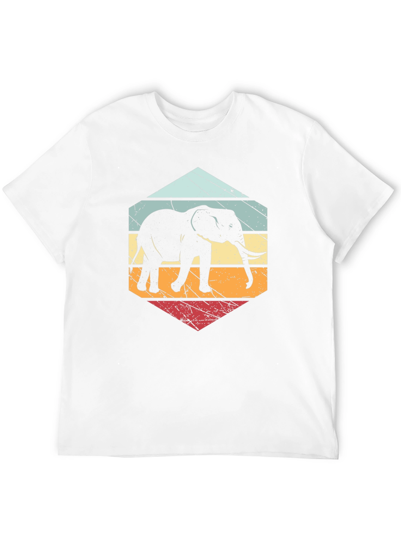 Retro Elephant T-Shirt Black Cotton Blend Tee