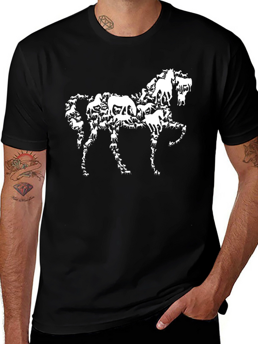 Horse Silhouette Black T-Shirt