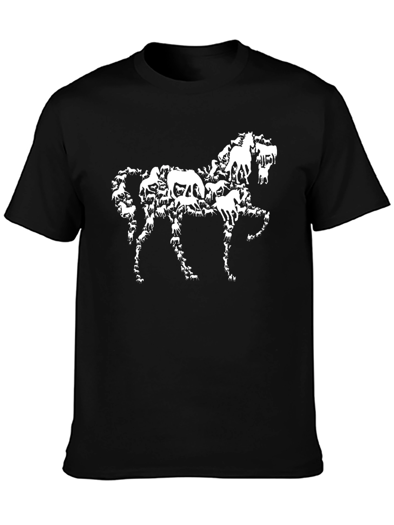 Horse Silhouette Black T-Shirt