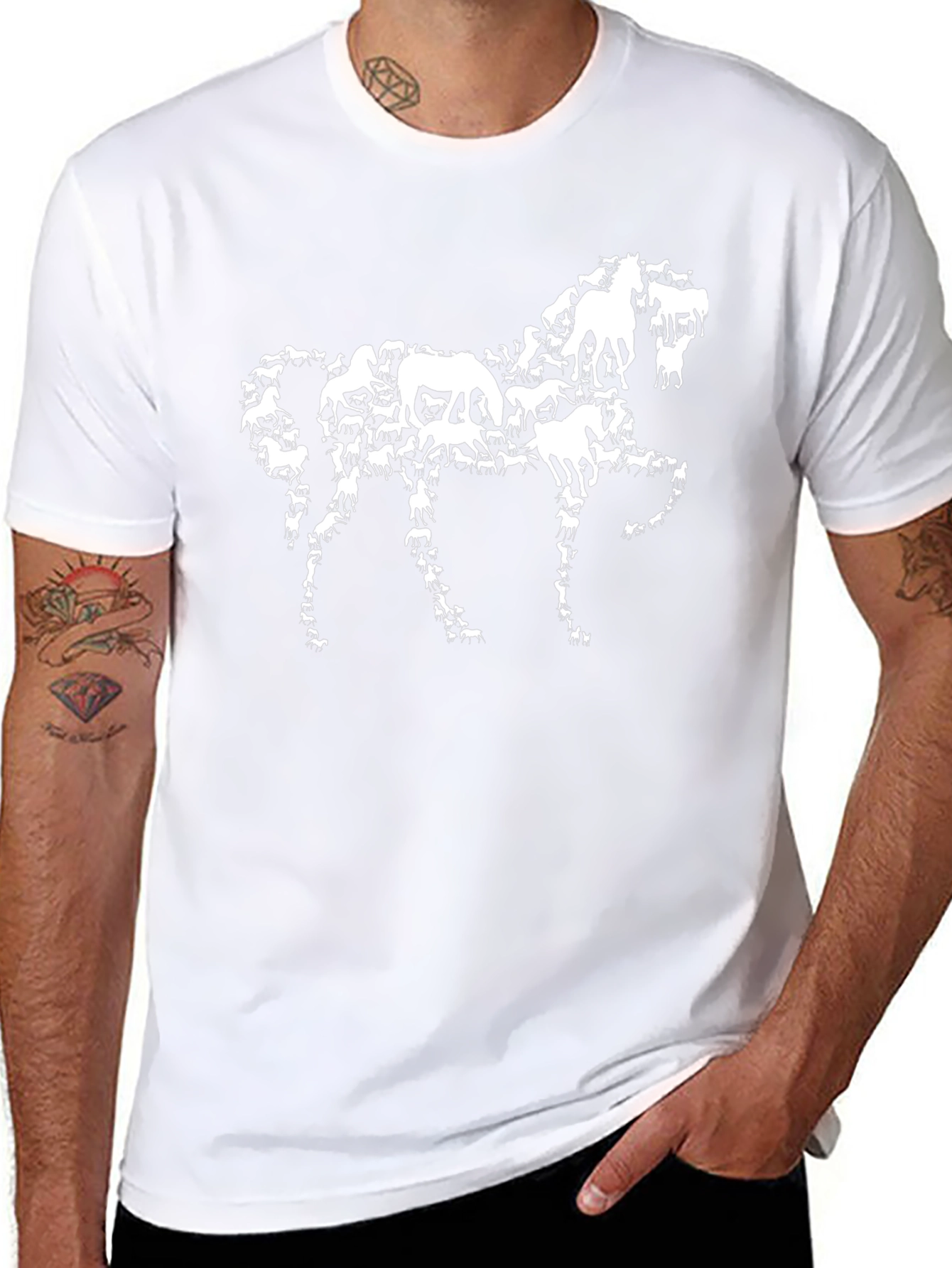 Horse Silhouette Black T-Shirt