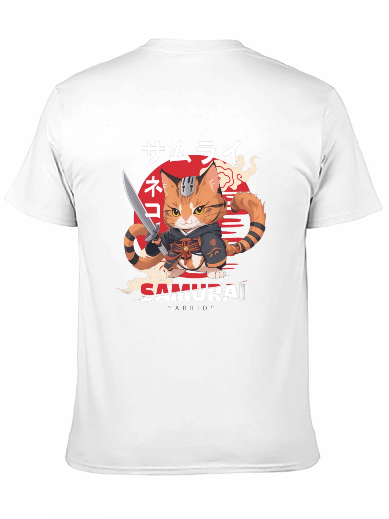 Samurai Cat Warrior Graphic T-Shirt