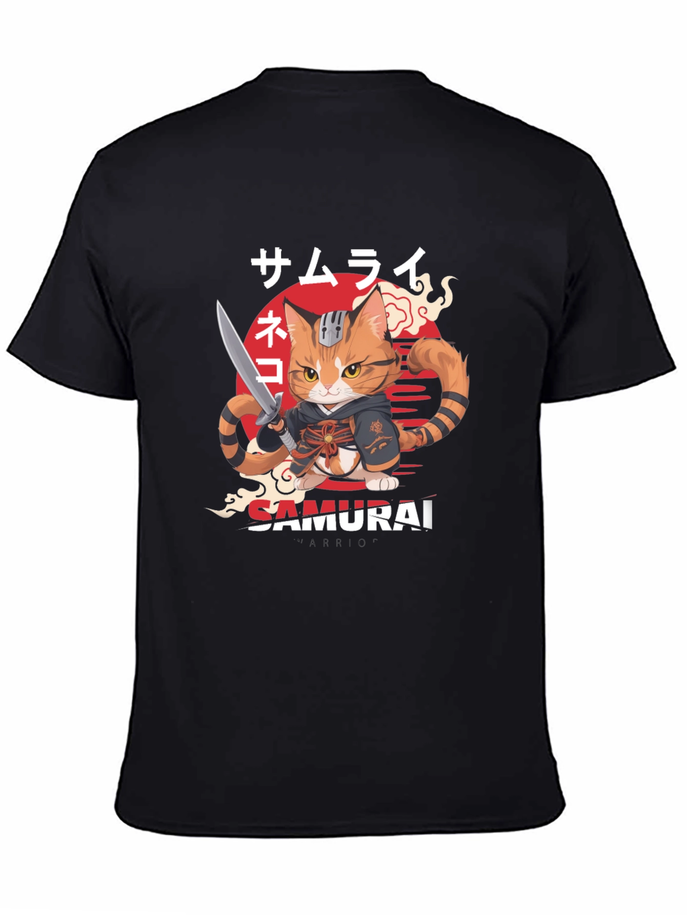 Samurai Cat Warrior Graphic T-Shirt